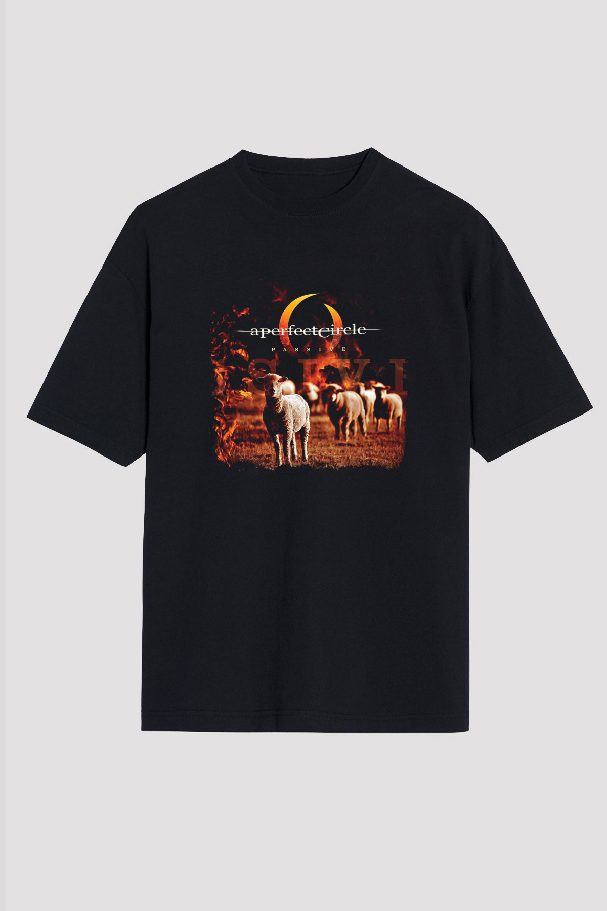 A Perfect Circle Baskılı Unisex Siyah Oversize Tişört