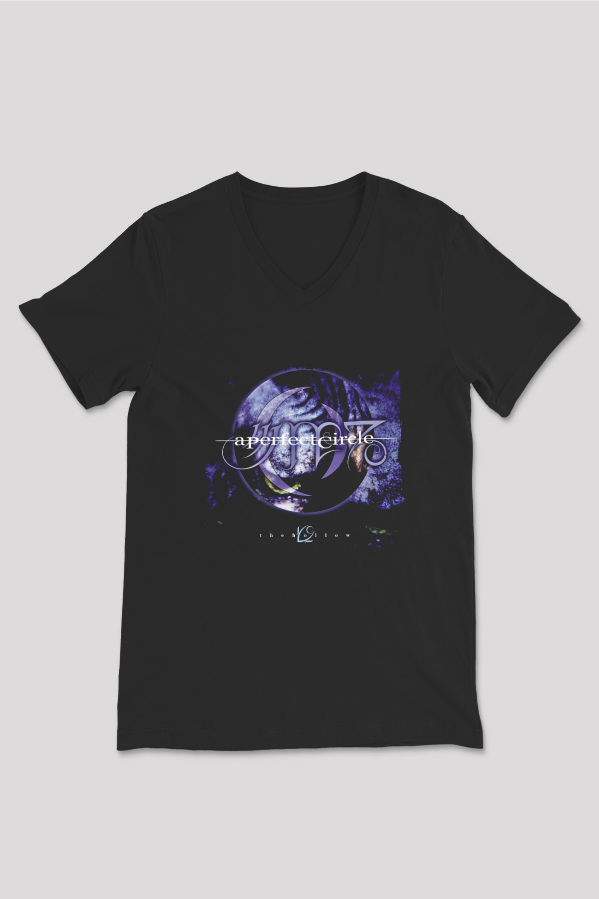 A Perfect Circle Baskılı Unisex Siyah V Yaka Tişört