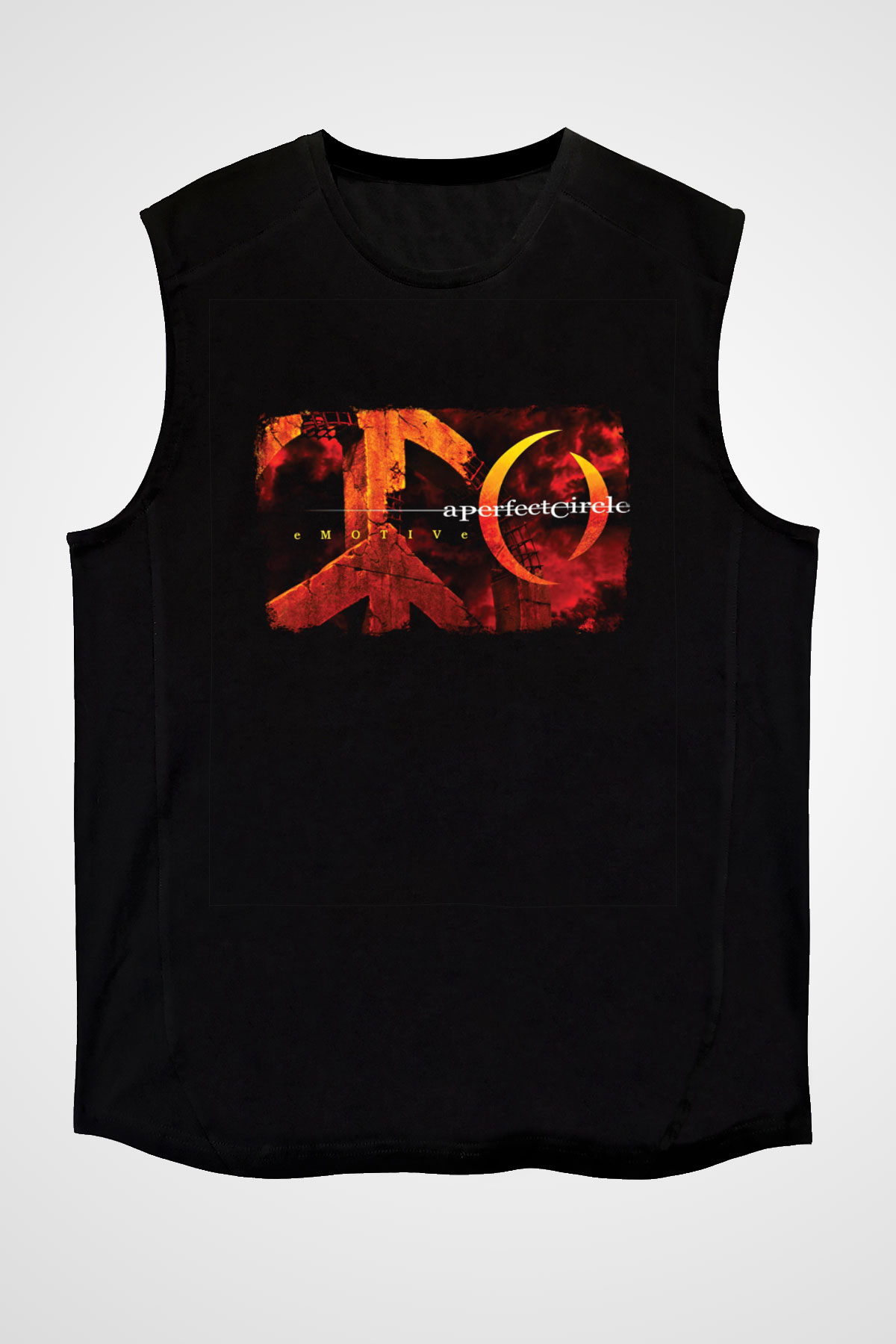 A Perfect Circle Baskılı Unisex Siyah Kolsuz Tişört