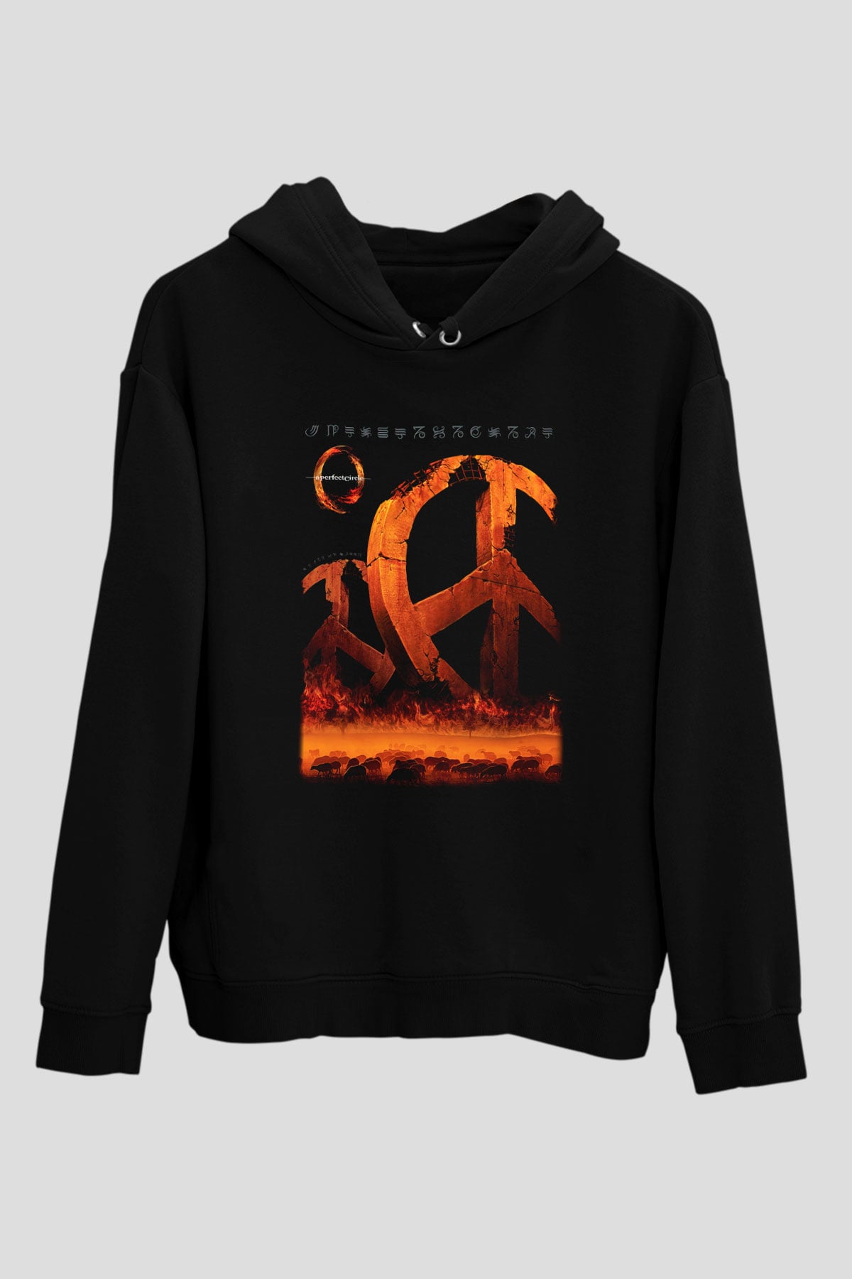 A Perfect Circle Siyah Unisex Kapüşonlu Sweatshirt