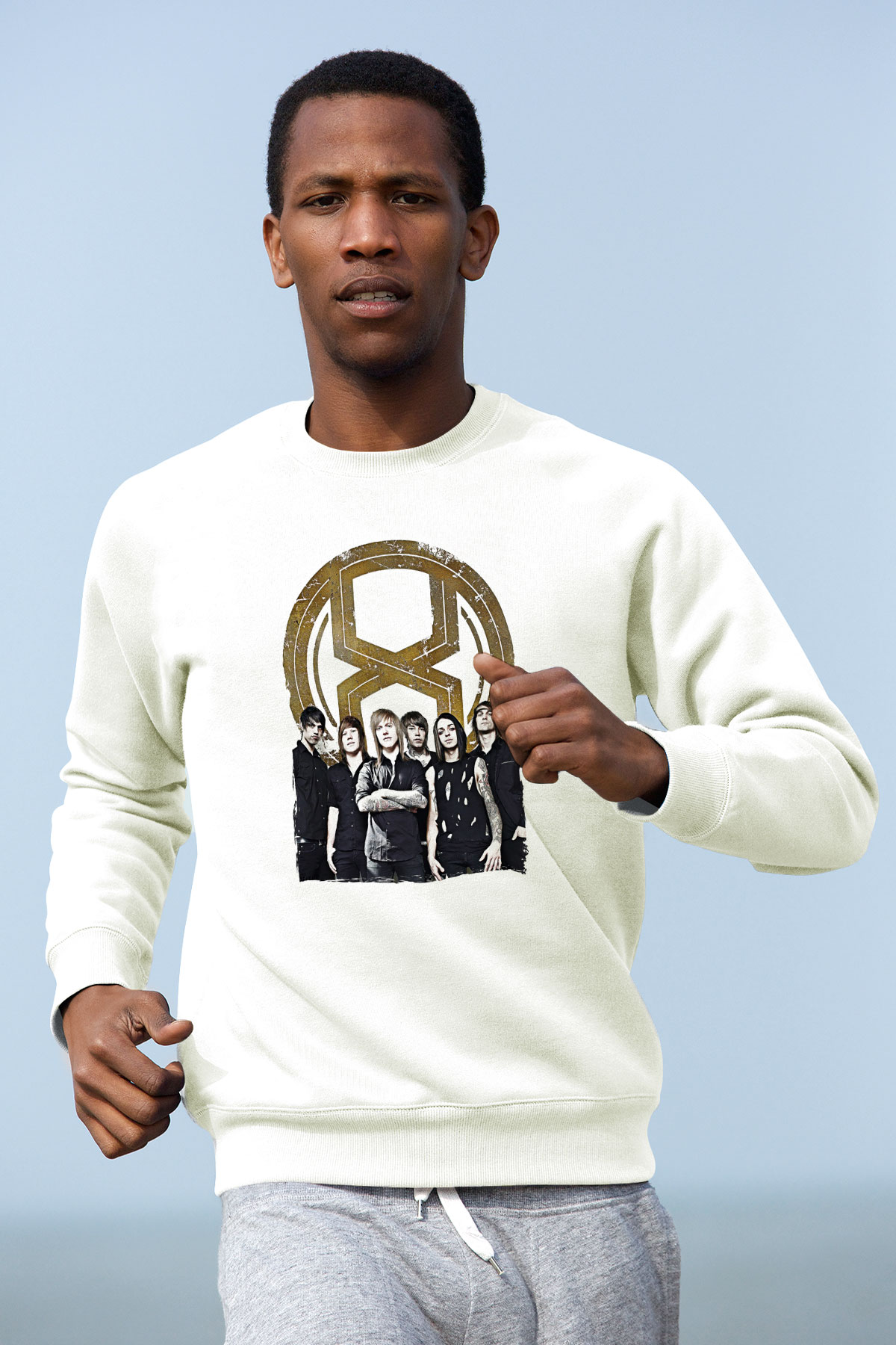 A Skylit Drive Baskılı Beyaz Unisex Sweatshirt