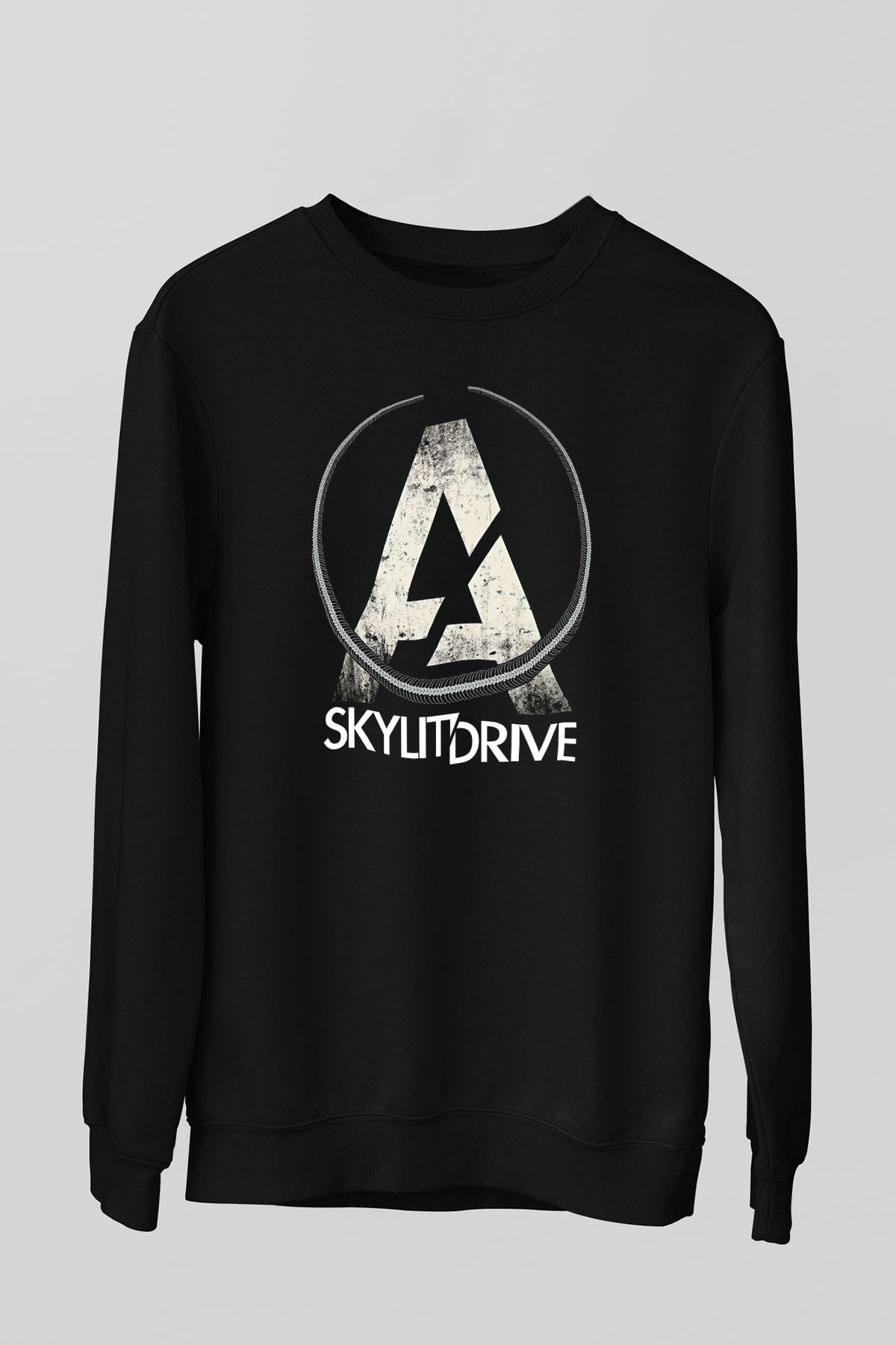 A Skylit Drive Baskılı Unisex Siyah Sweatshirt