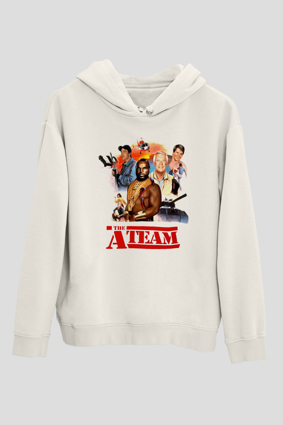 A-Team Beyaz Unisex Kapşonlu Sweatshirt
