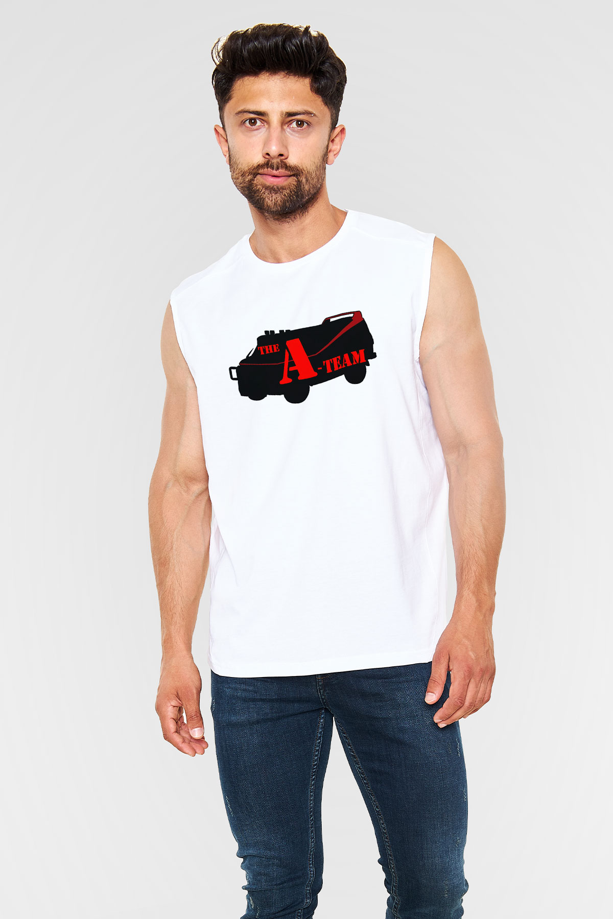 A-Team Beyaz Unisex Kolsuz Tişört