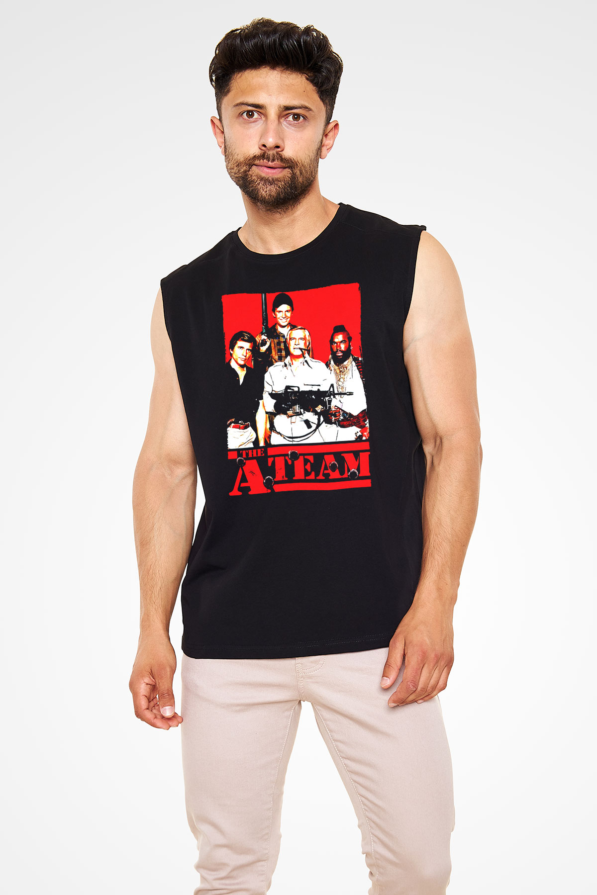 A-Team Siyah Unisex Kolsuz Tişört