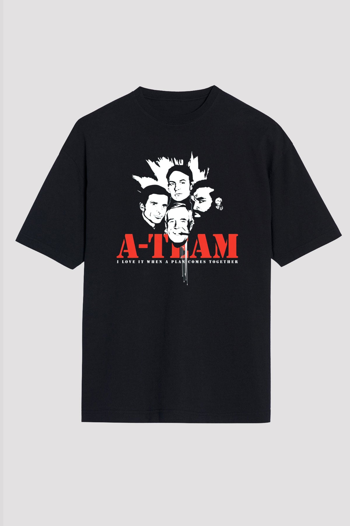 A-Team Siyah Unisex Oversize Tişört T-Shirt
