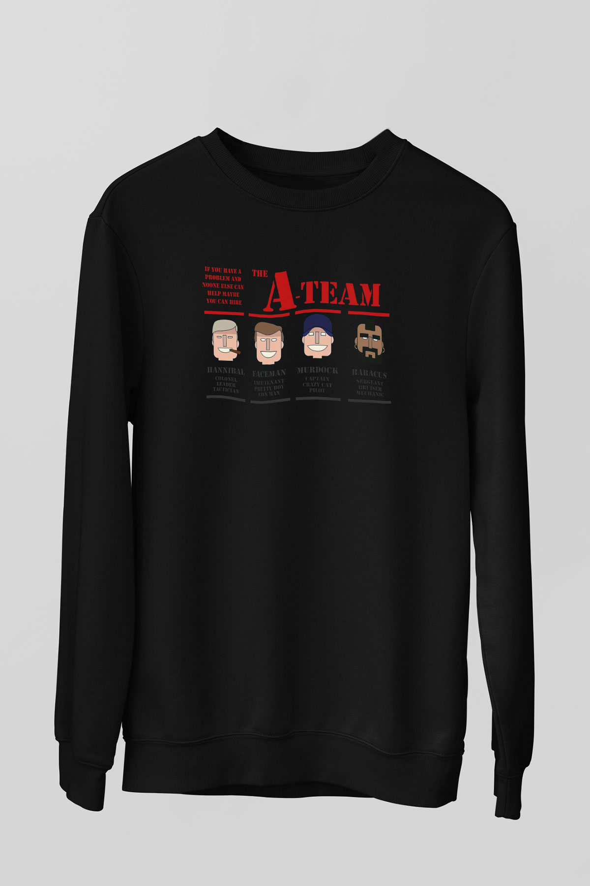 A-Team Siyah Unisex Sweatshirt