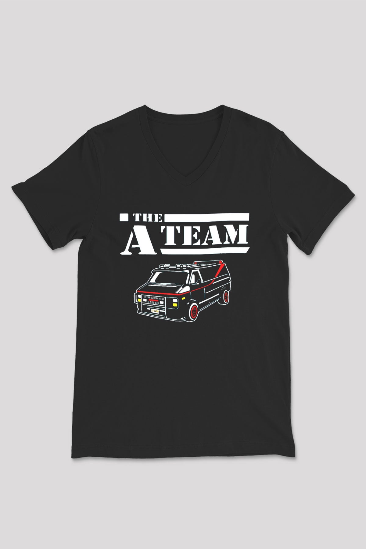 A-Team Siyah Unisex V Yaka Tişört