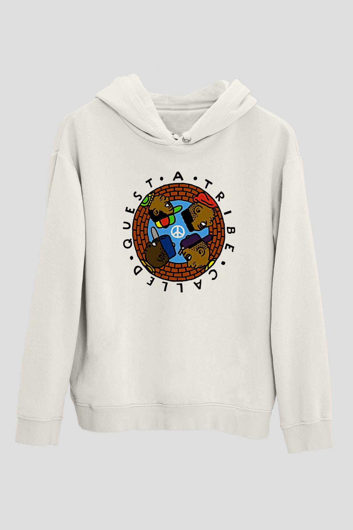A Tribe Called Quest Baskılı Beyaz Unisex Kapüşonlu Sweatshirt