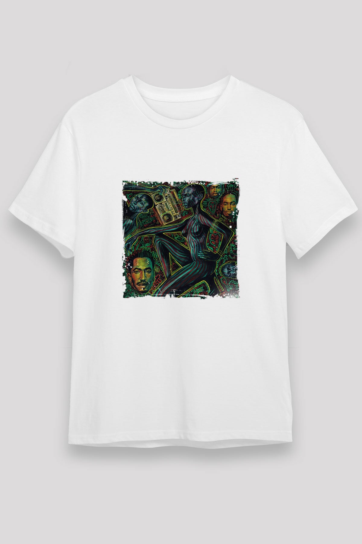 A Tribe Called Quest Baskılı Unisex Beyaz Tişört