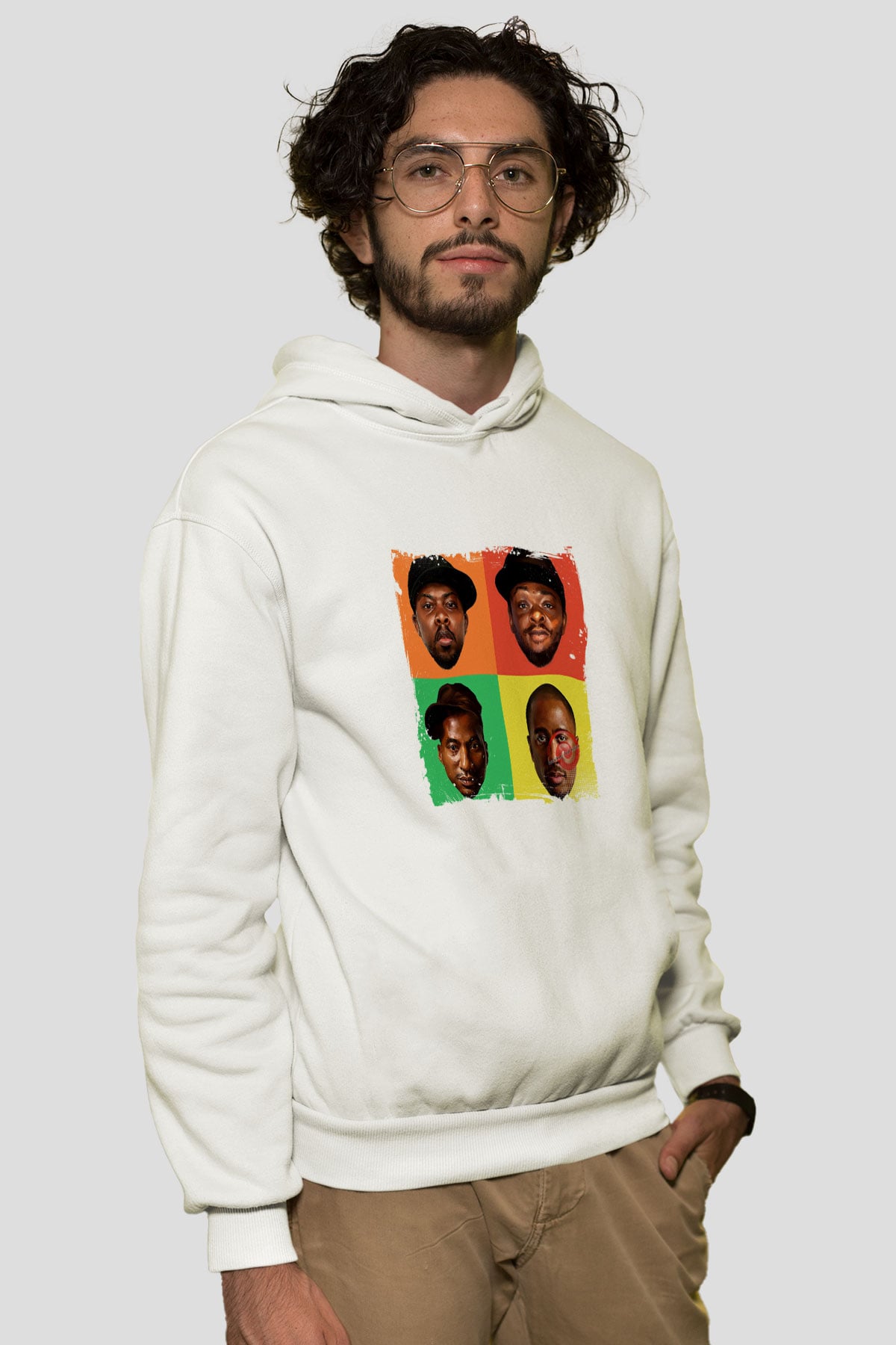 A Tribe Called Quest Baskılı Unisex Beyaz Hoodie