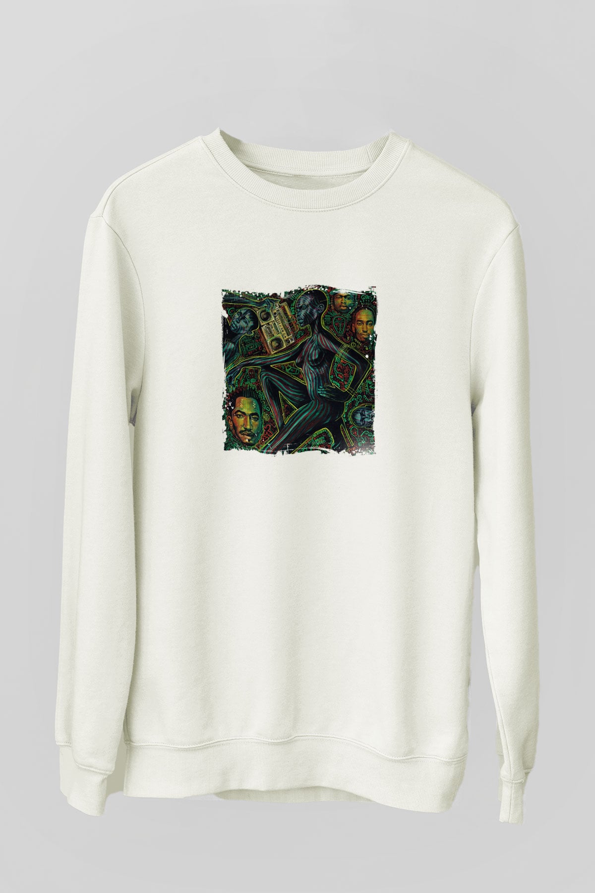 A Tribe Called Quest Baskılı Unisex Beyaz Sweatshirt