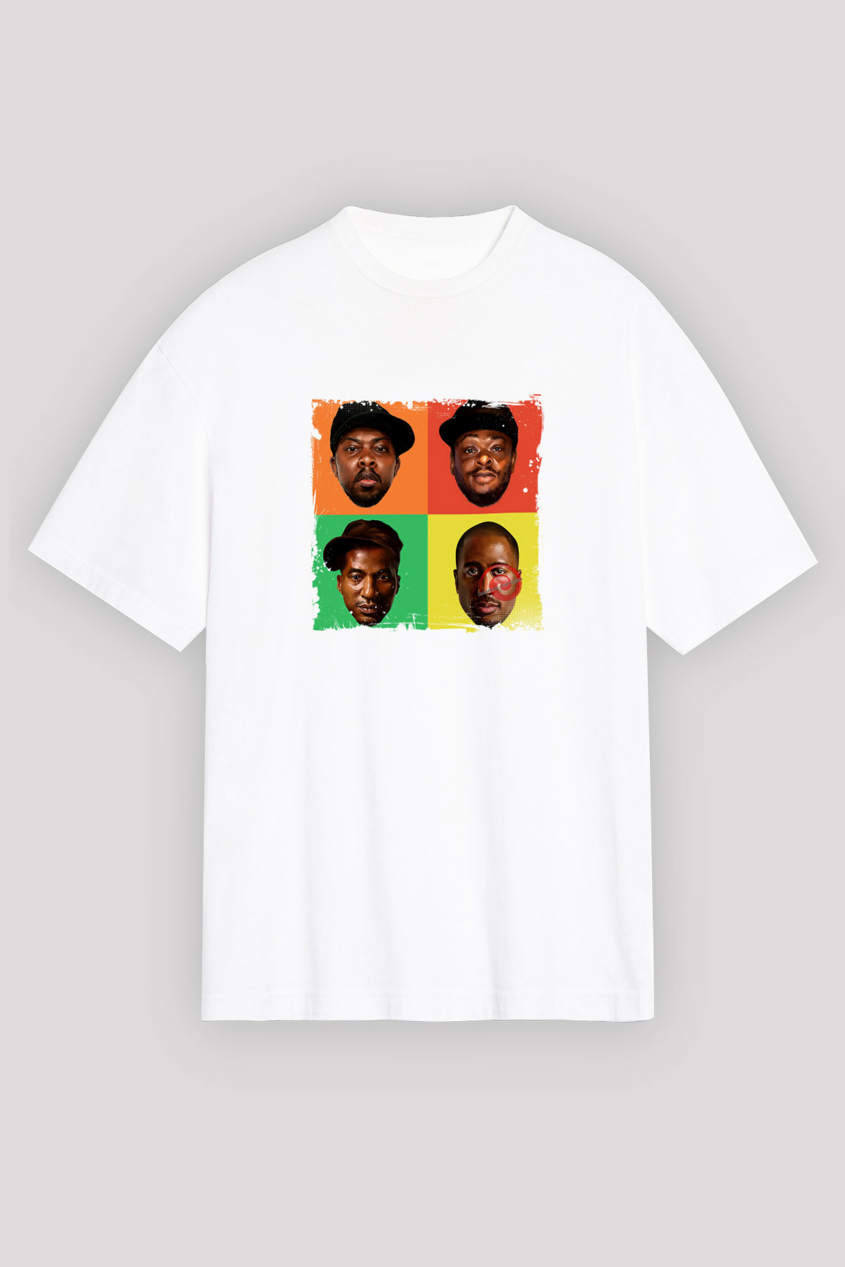 A Tribe Called Quest Baskılı Oversize Beyaz Tişört