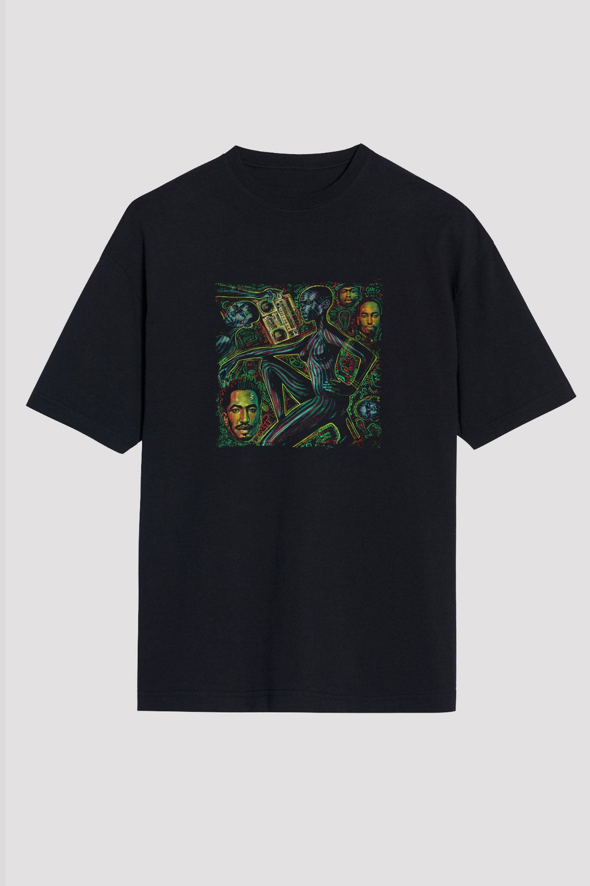 A Tribe Called Quest Baskılı Unisex Oversize Siyah Tişört