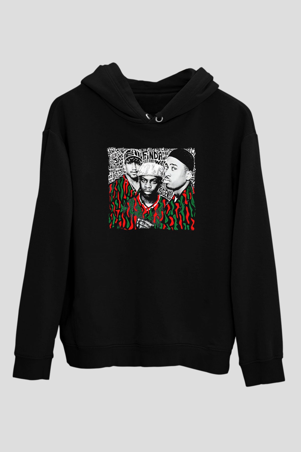 A Tribe Called Quest Baskılı Unisex Siyah Hoodie