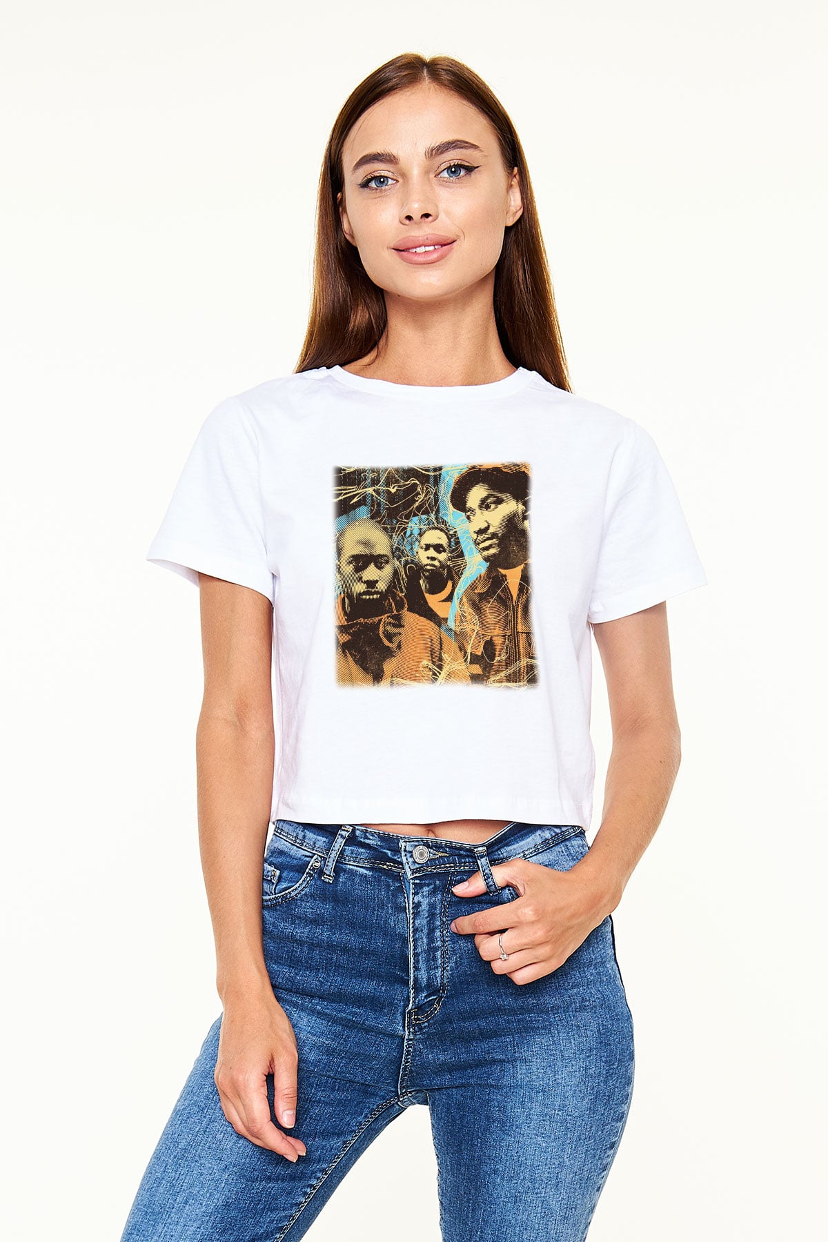 A Tribe Called Quest Beyaz Croptop Tişört