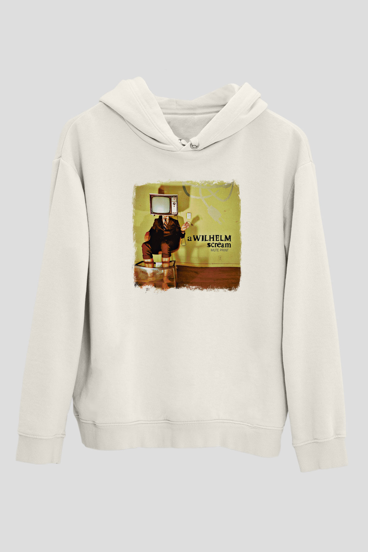 A Wilhelm Scream Baskılı Unisex Beyaz Hoodie