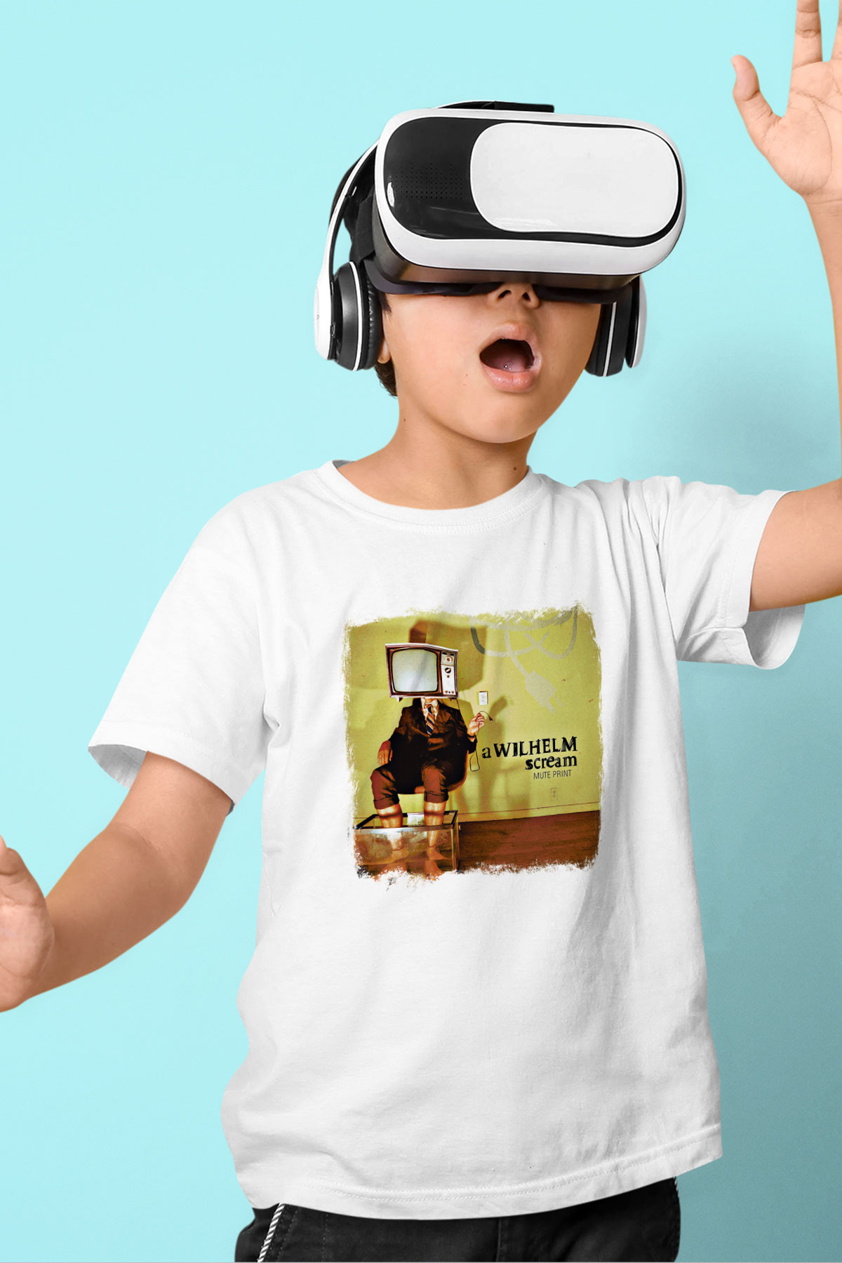 A Wilhelm Scream Baskılı Unisex Beyaz Çocuk Tişört