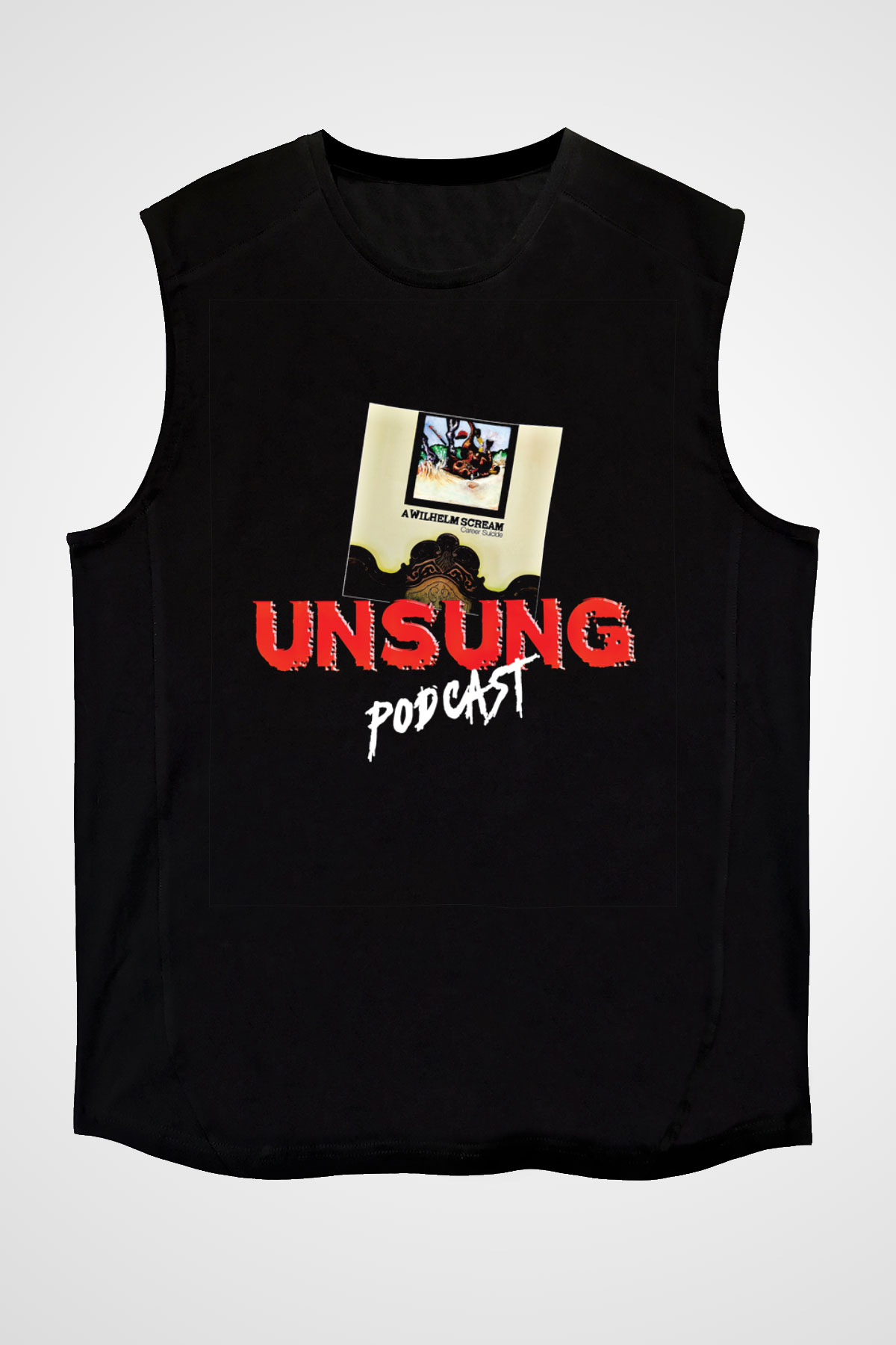 A Wilhelm Scream Baskılı Unisex Siyah Kolsuz Tişört