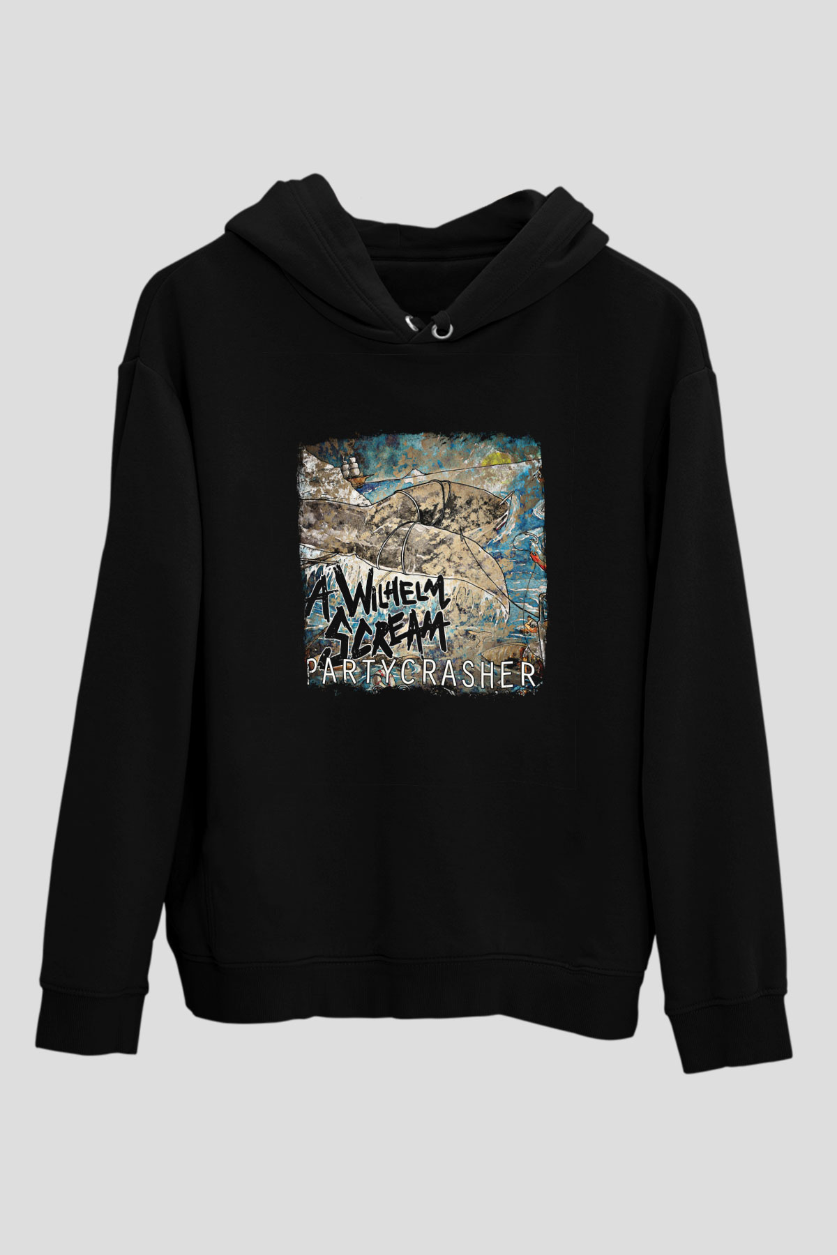 A Wilhelm Scream Baskılı Unisex Siyah Hoodie