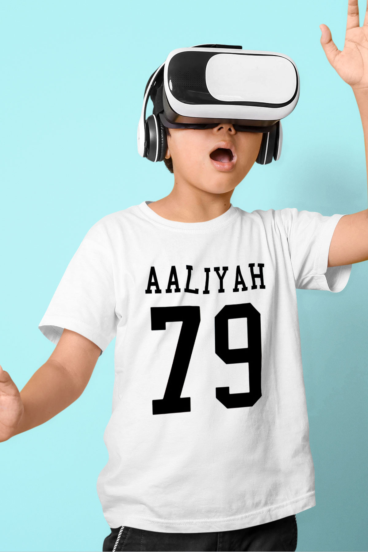 Aaliyah Baskılı Beyaz Unisex Çocuk Tişört