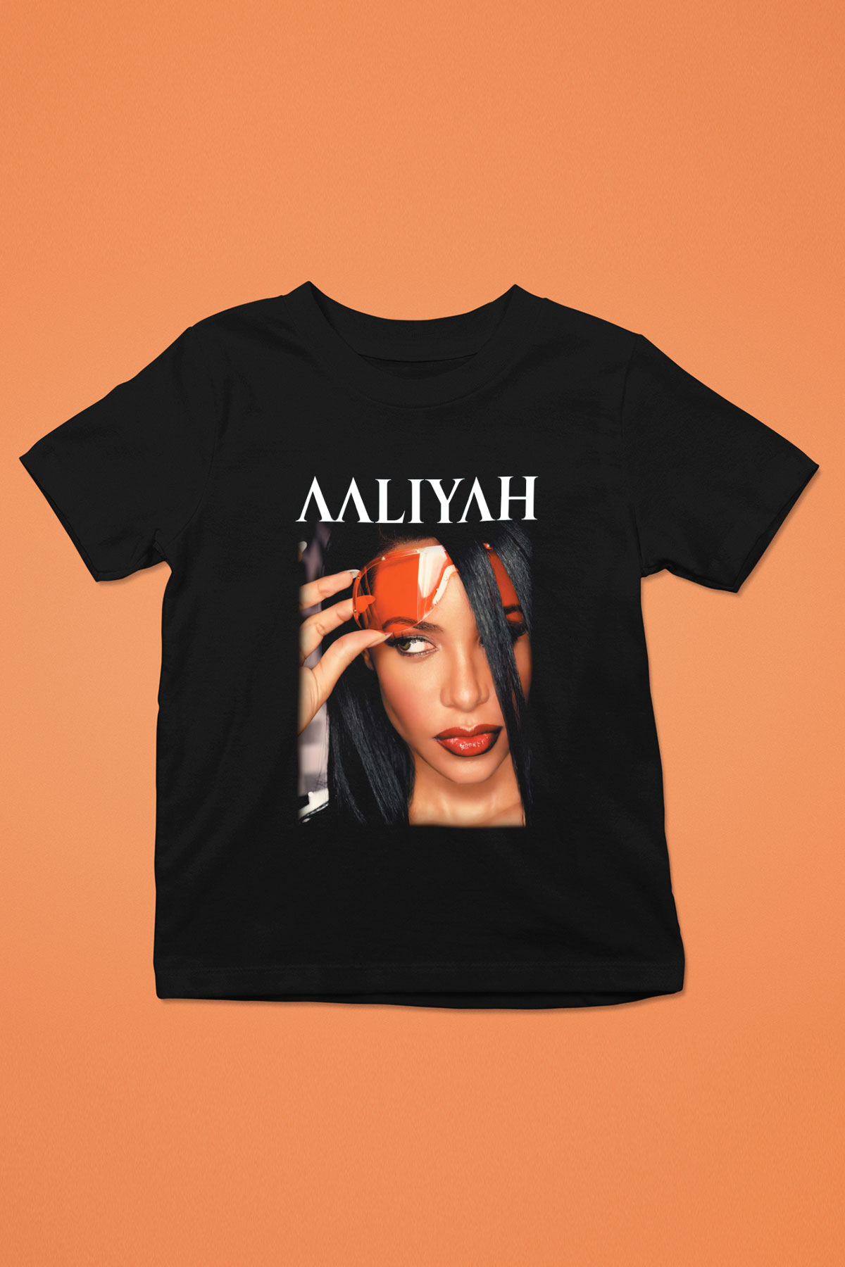 Aaliyah Baskılı Siyah Unisex Çocuk Tişört