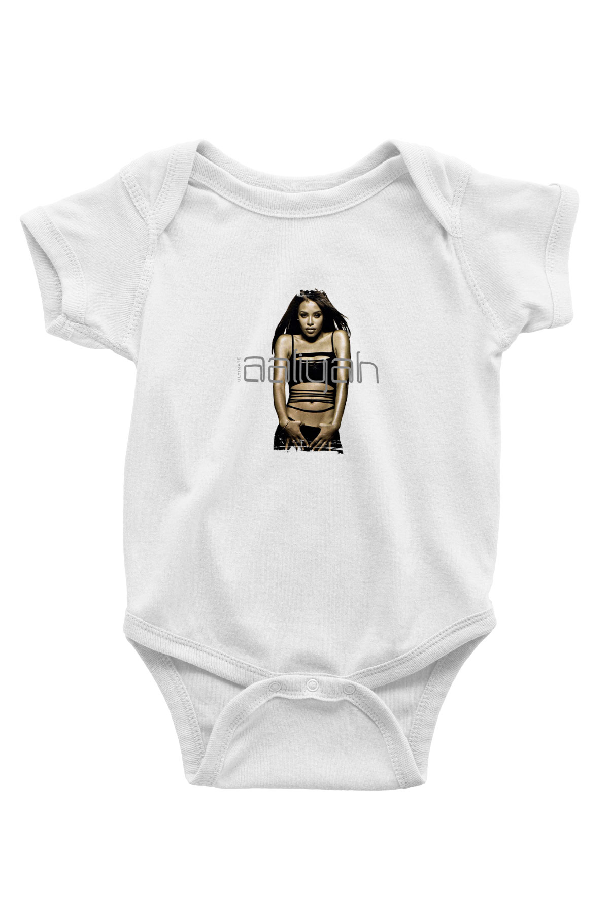 Aaliyah Baskılı Unisex Beyaz Bebek Body - Zıbın