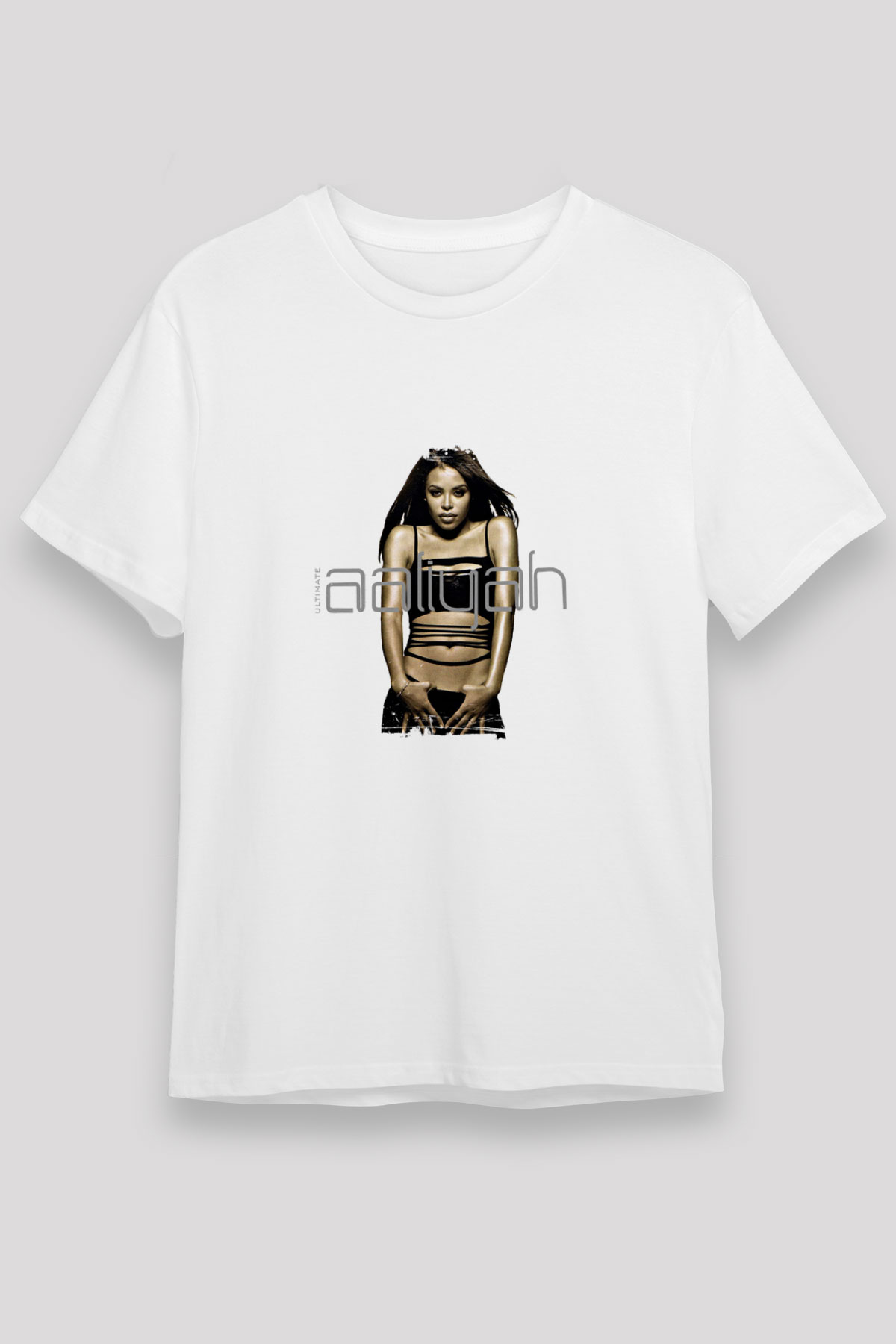 Aaliyah Baskılı Unisex Beyaz Tişört