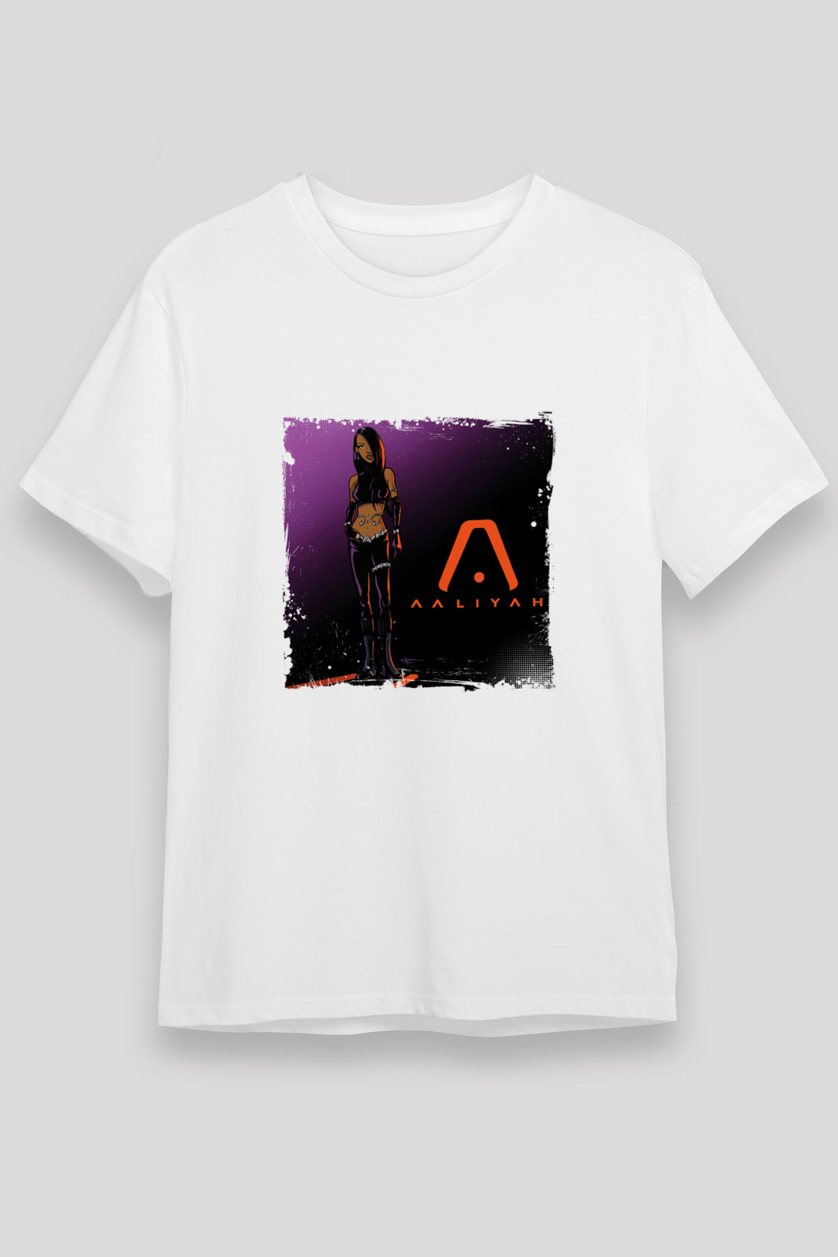 Aaliyah Baskılı Unisex Beyaz Tişört