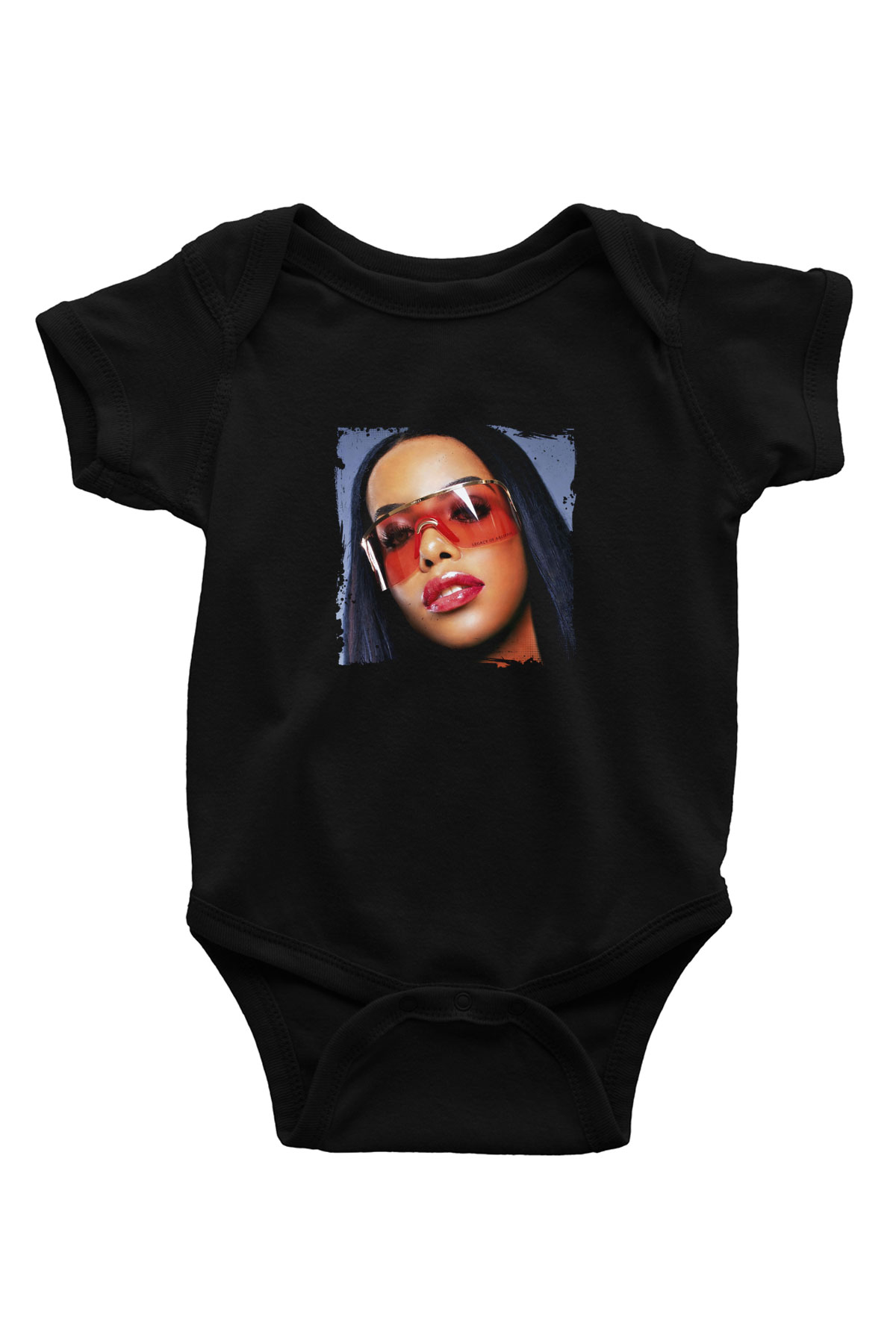 Aaliyah Baskılı Unisex Siyah Bebek Body - Zıbın