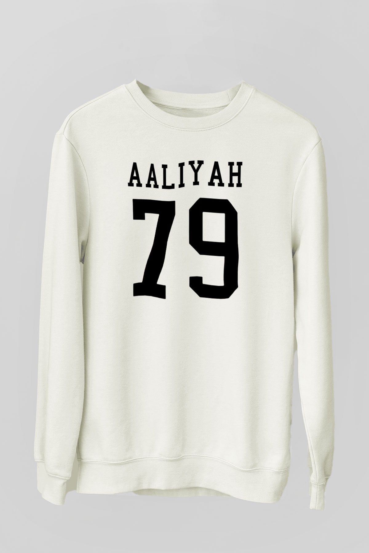 Aaliyah Beyaz Unisex Sweatshirt