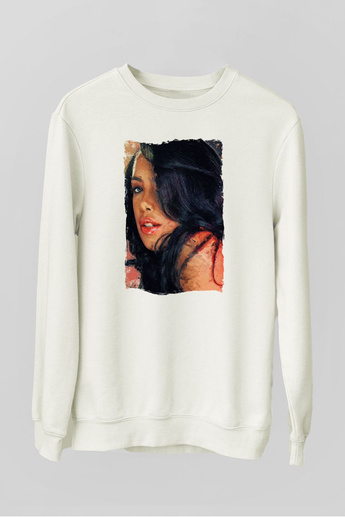 Aaliyah Beyaz Unisex Sweatshirt