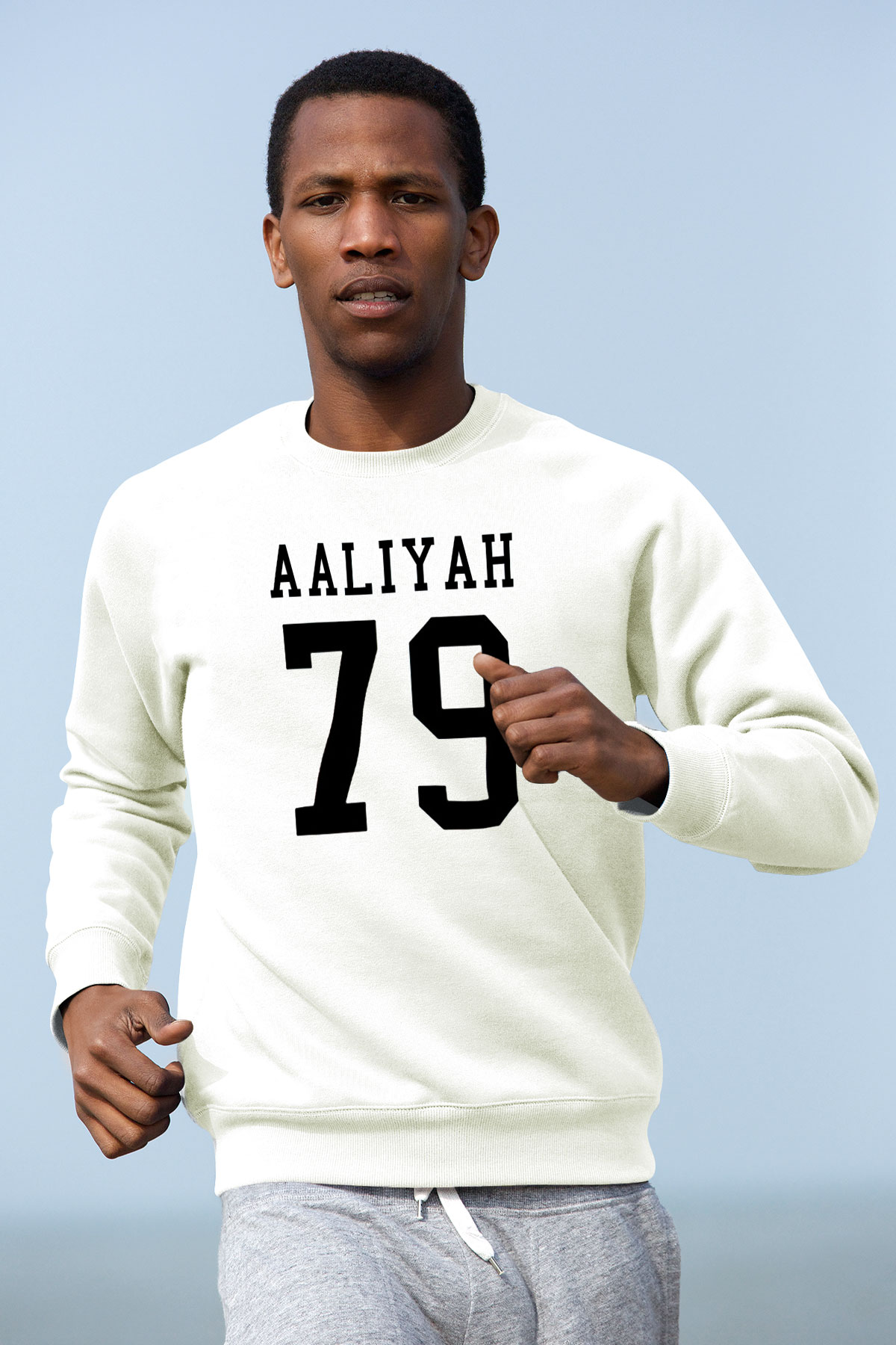 Aaliyah Beyaz Unisex Sweatshirt