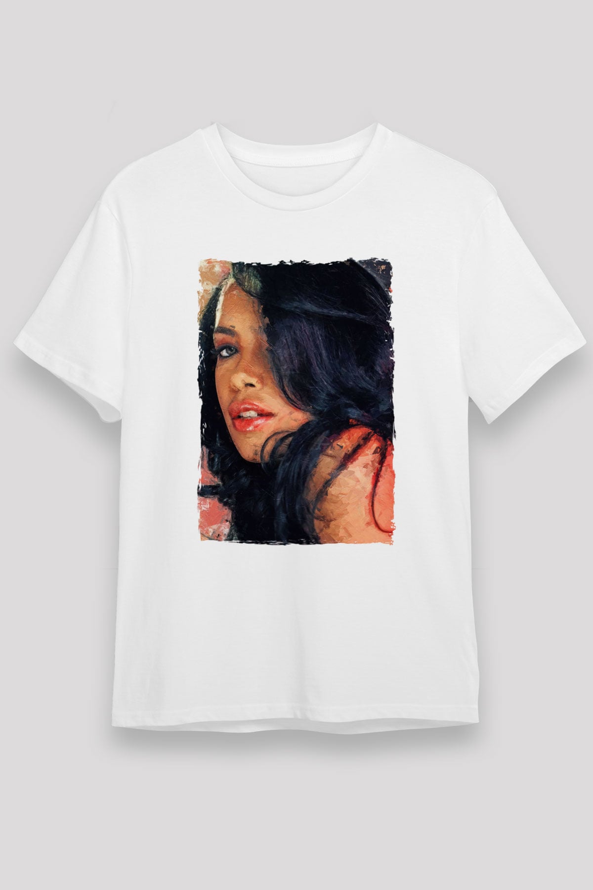 Aaliyah Beyaz Unisex Tişört T-Shirt - TişörtFabrikası