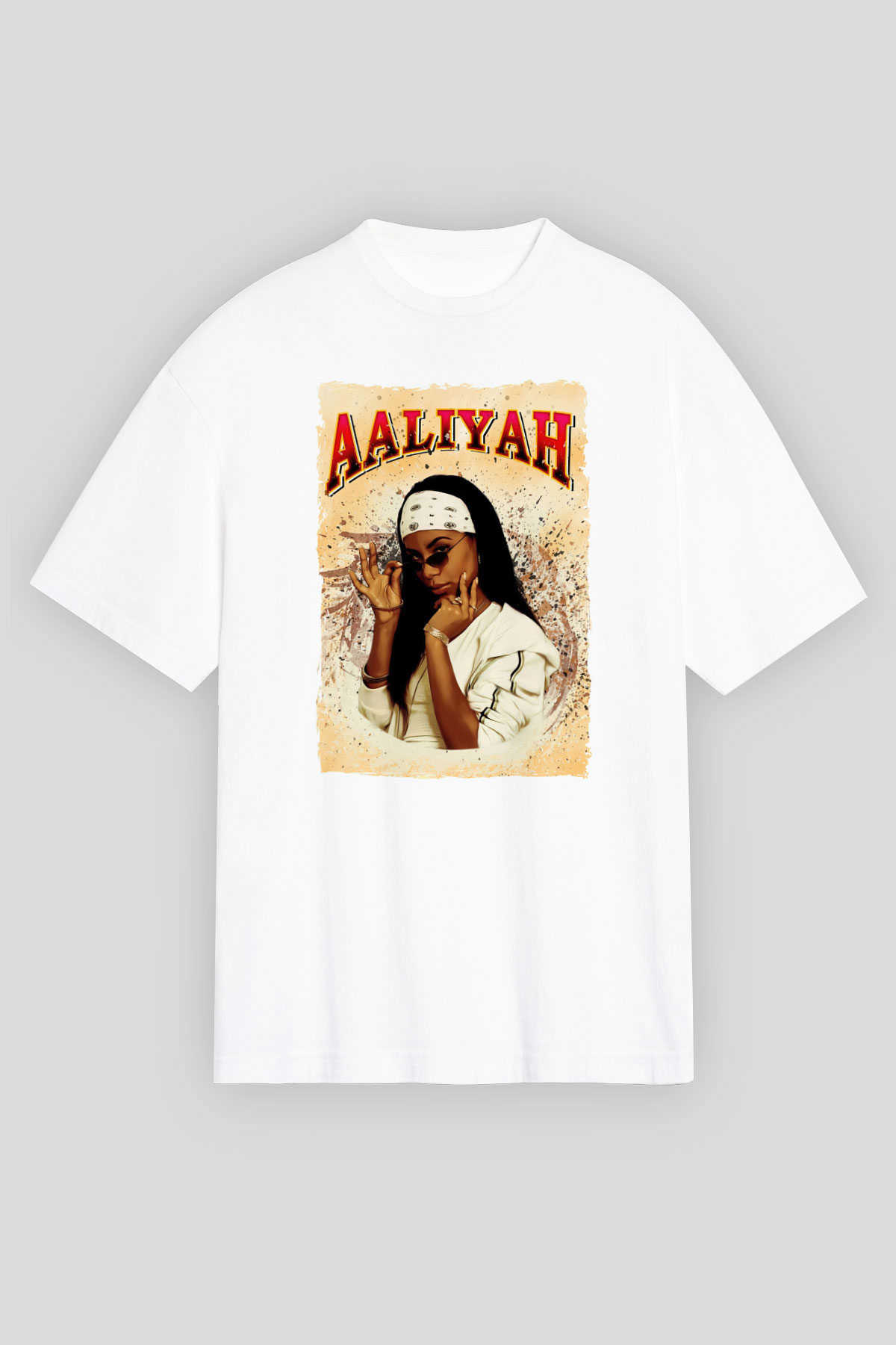 Aaliyah Beyaz Oversize Tişört Oversize T-shirt - TişörtFabrikası