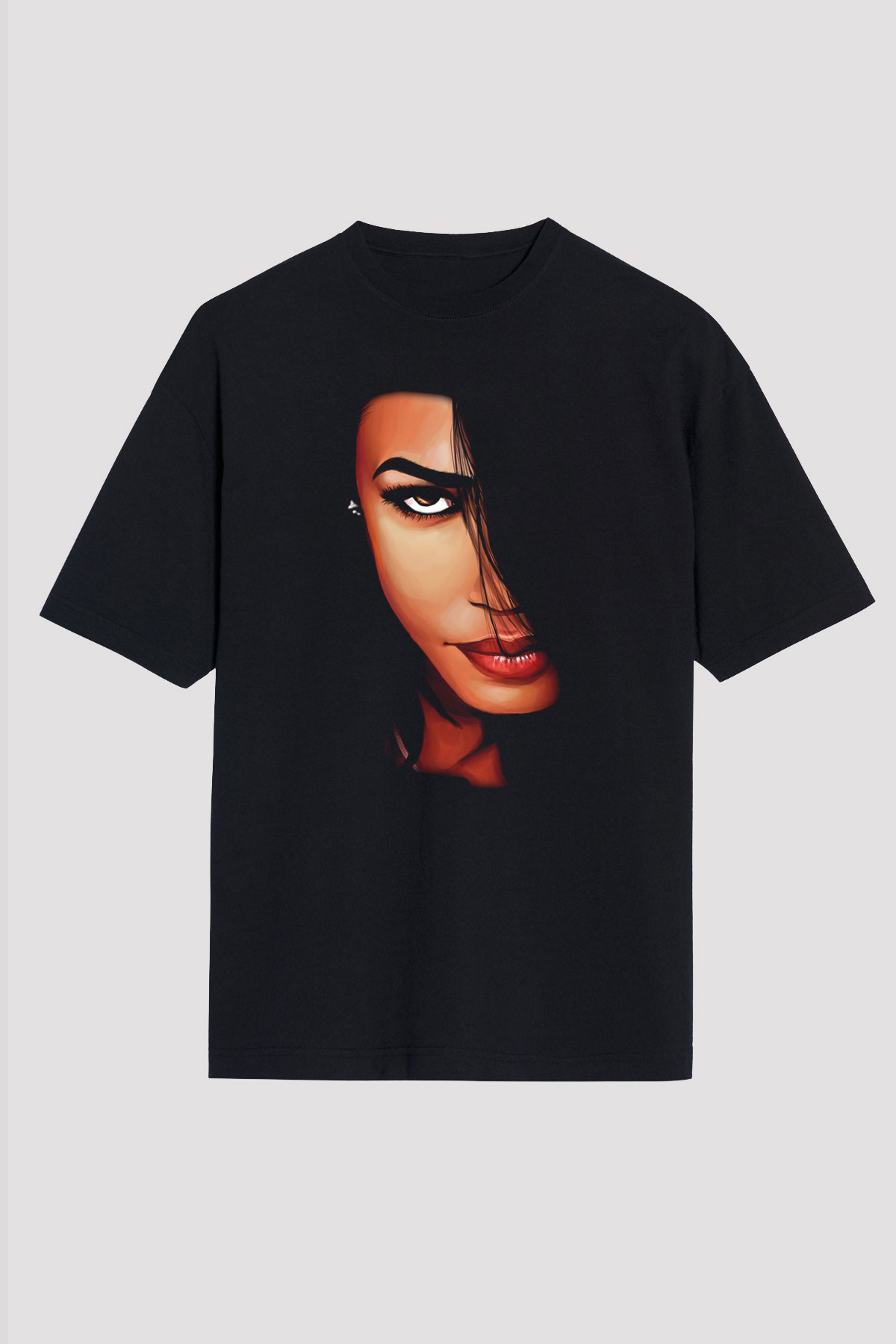 Aaliyah Siyah Unisex Oversize Tişört T-Shirt