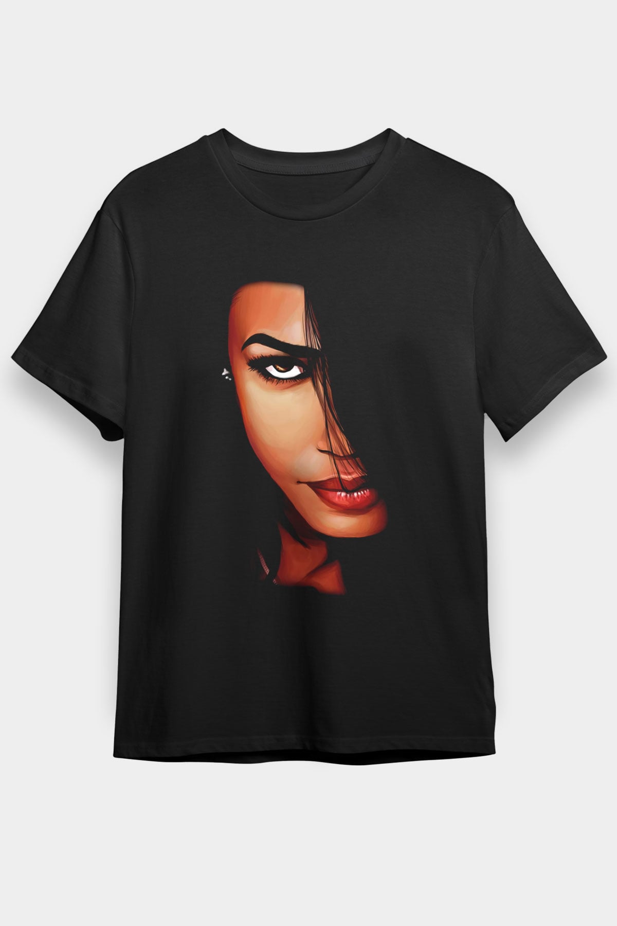 Aaliyah Siyah Unisex Tişört T-Shirt - TişörtFabrikası