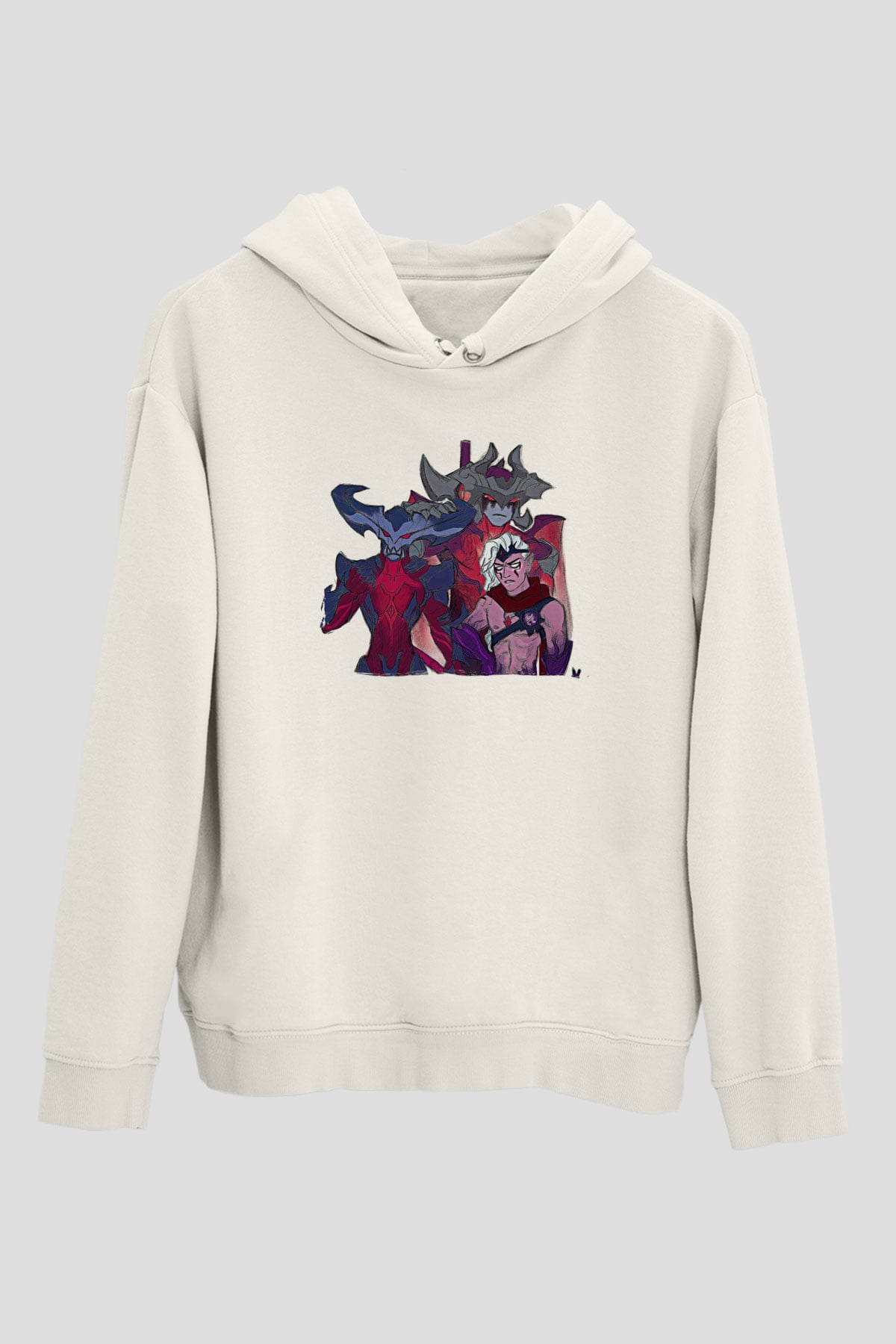 Aatrox James Baskılı Beyaz Unisex Kapüşonlu Sweatshirt