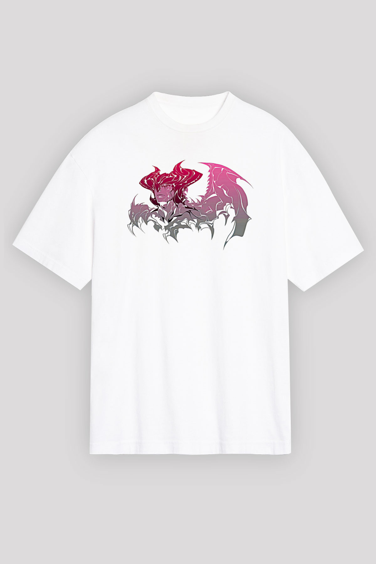 Aatrox James Baskılı Beyaz Unisex Oversize Tişört - Tshirt