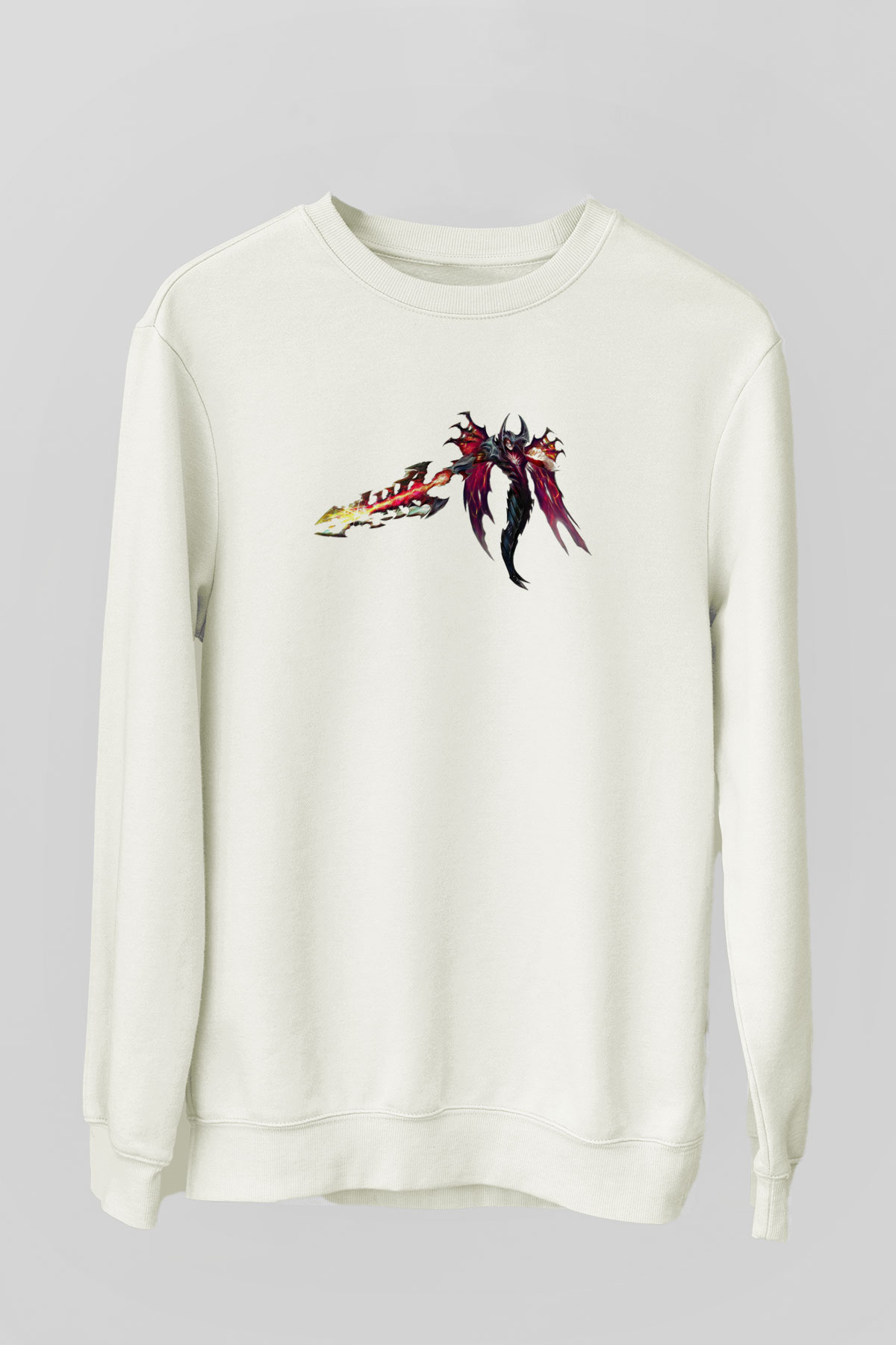 Aatrox James Baskılı Beyaz Unisex Sweatshirt