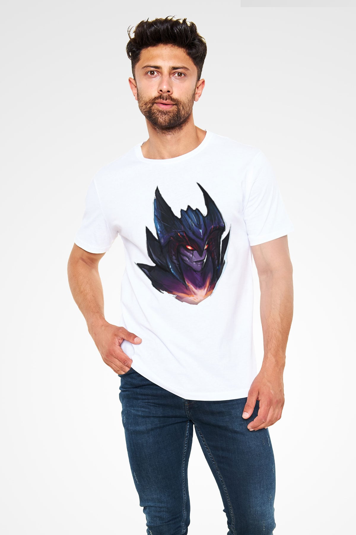 Aatrox James Baskılı Unisex Beyaz Tişört - Tshirt