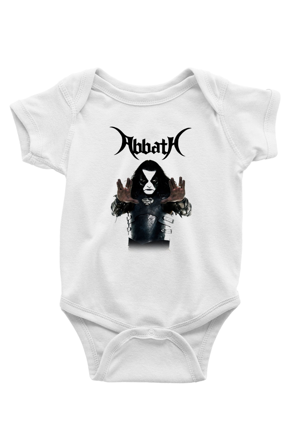 Abbath Baskılı Beyaz Unisex Bebek Body - Zıbın