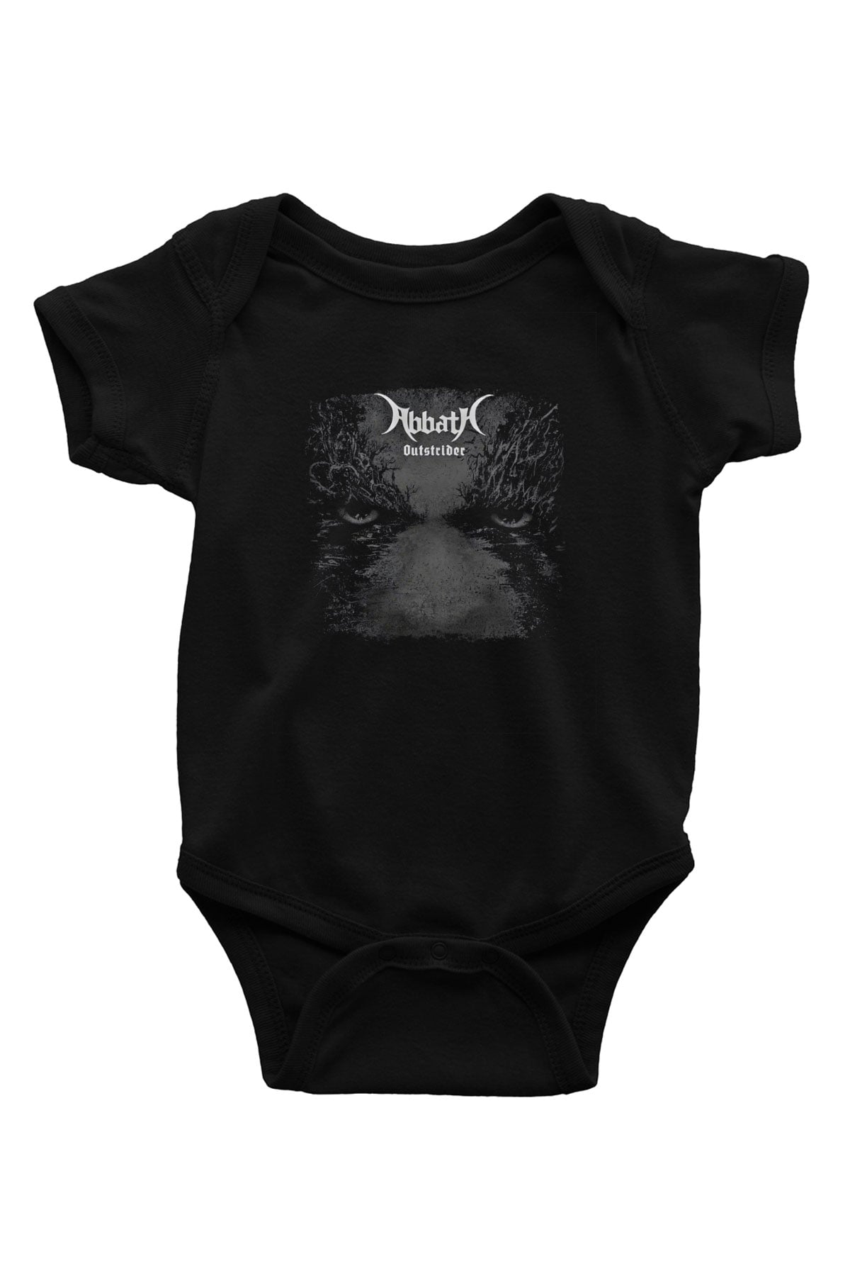 Abbath Baskılı Unisex Siyah Bebek Body - Zıbın