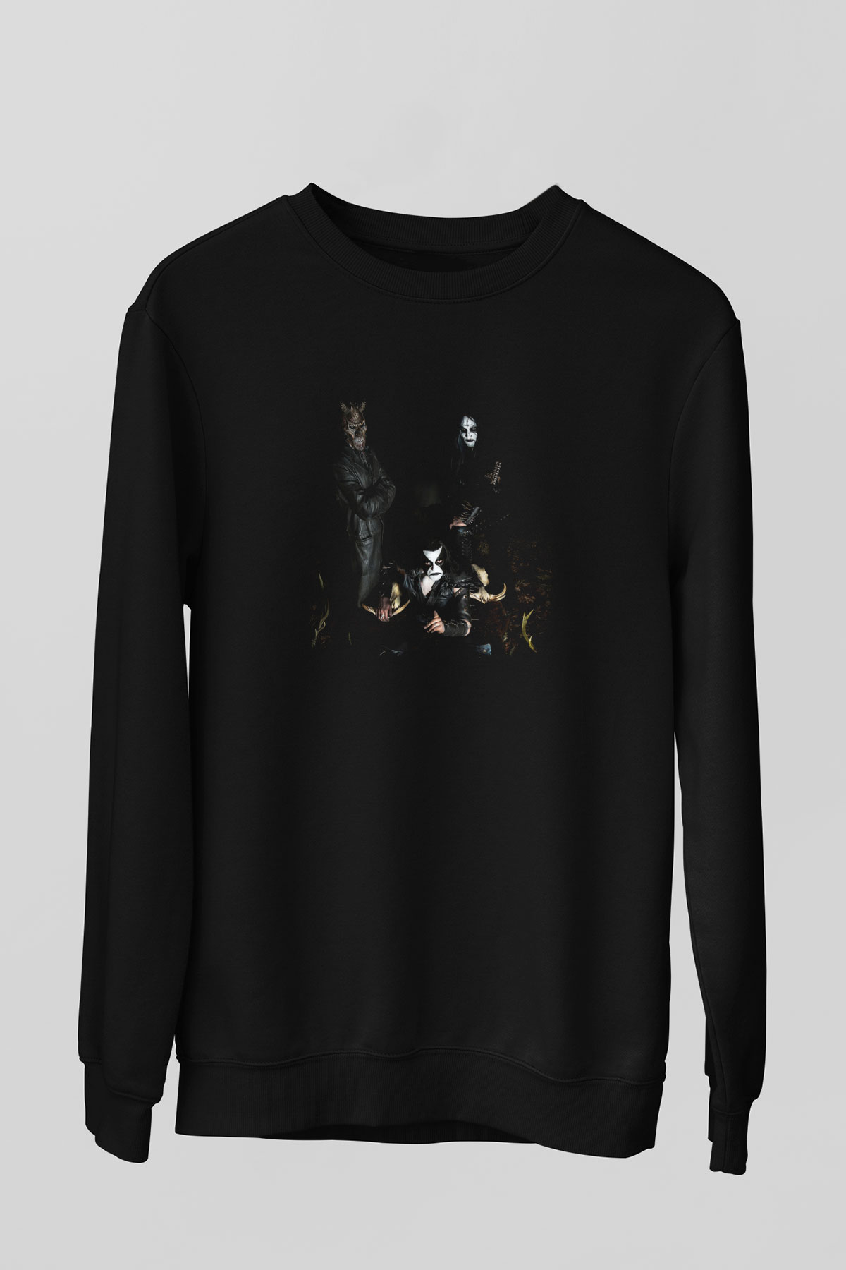 Abbath Baskılı Unisex Siyah Sweatshirt