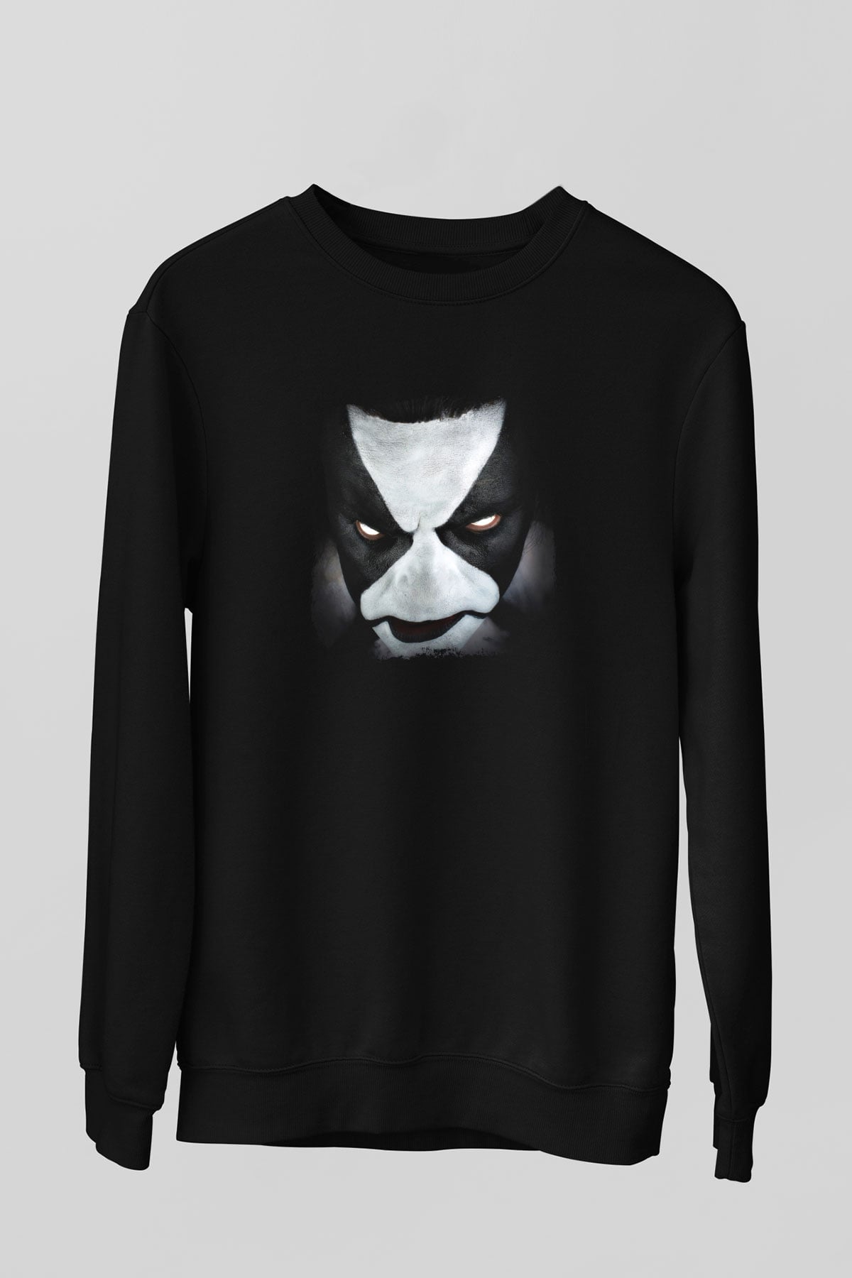 Abbath Baskılı Unisex Siyah Sweatshirt