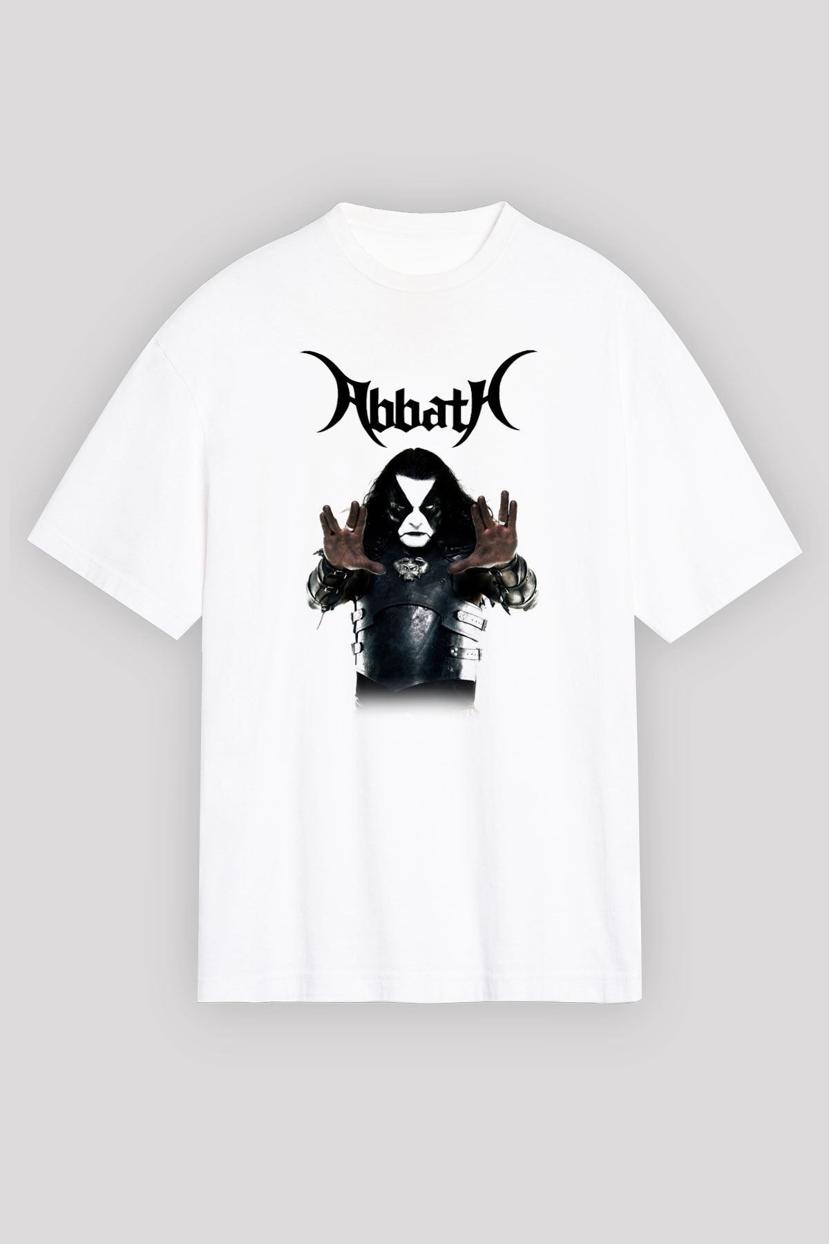 Abbath Beyaz Unisex Oversize Tişört T-Shirt