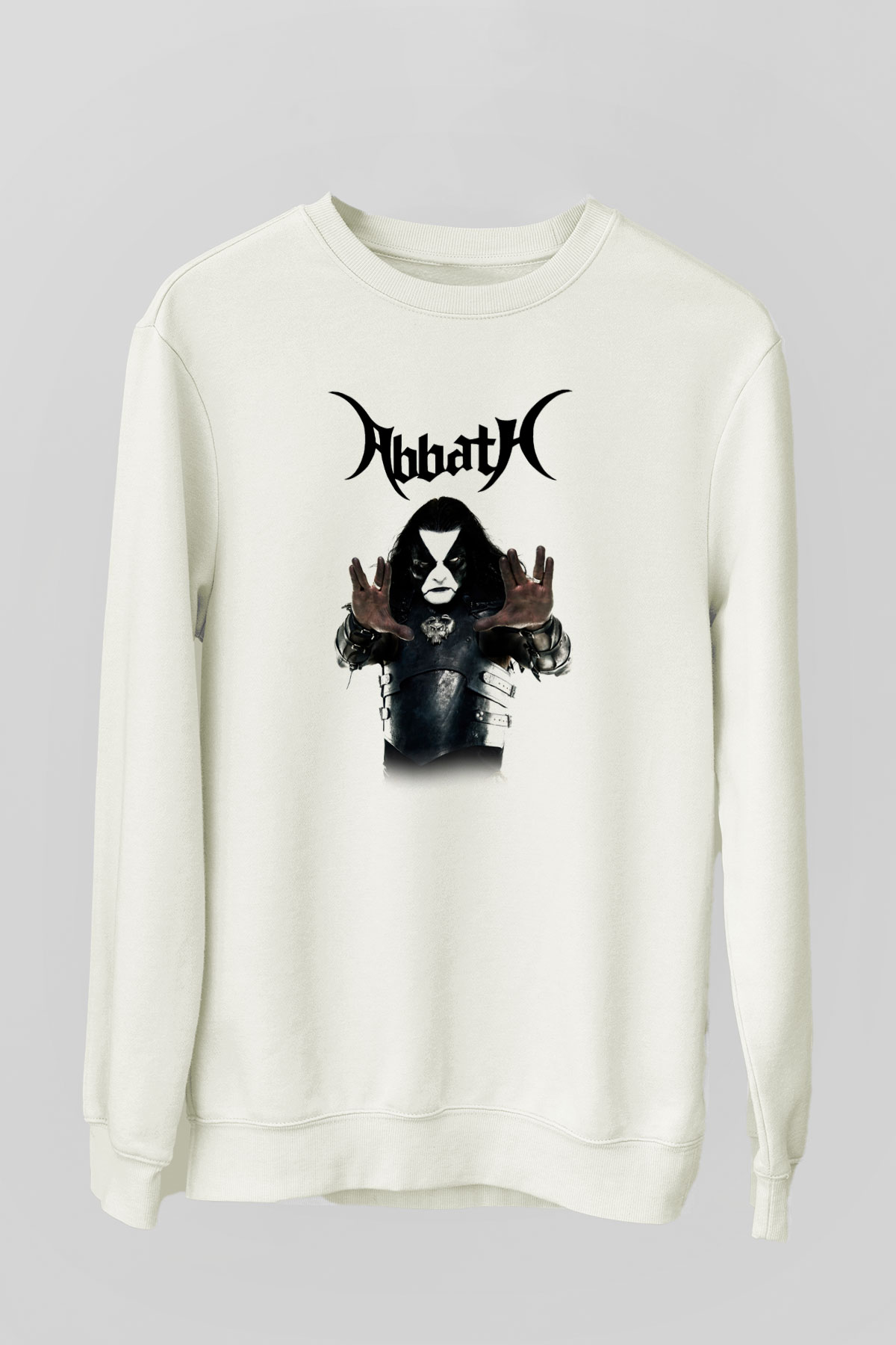 Abbath Beyaz Unisex Sweatshirt