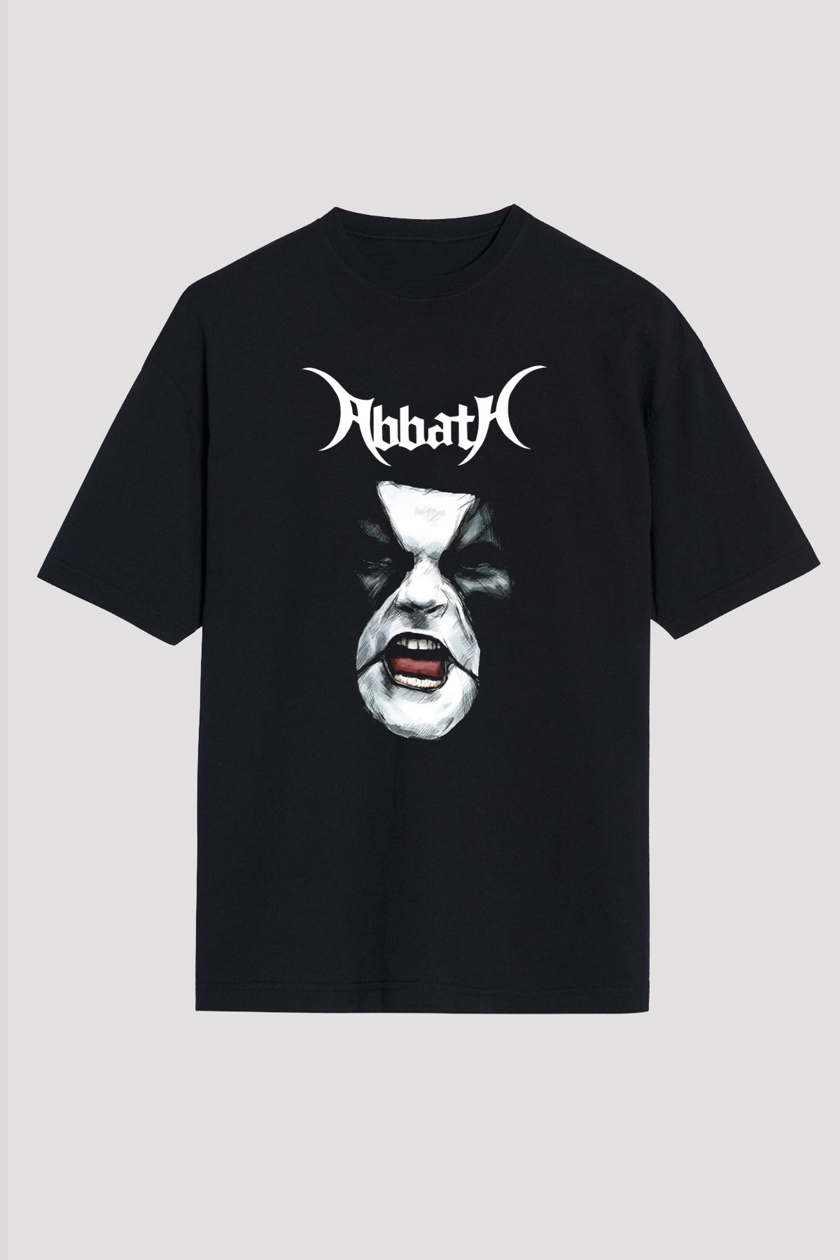 Abbath Siyah Unisex Oversize Tişört T-Shirt