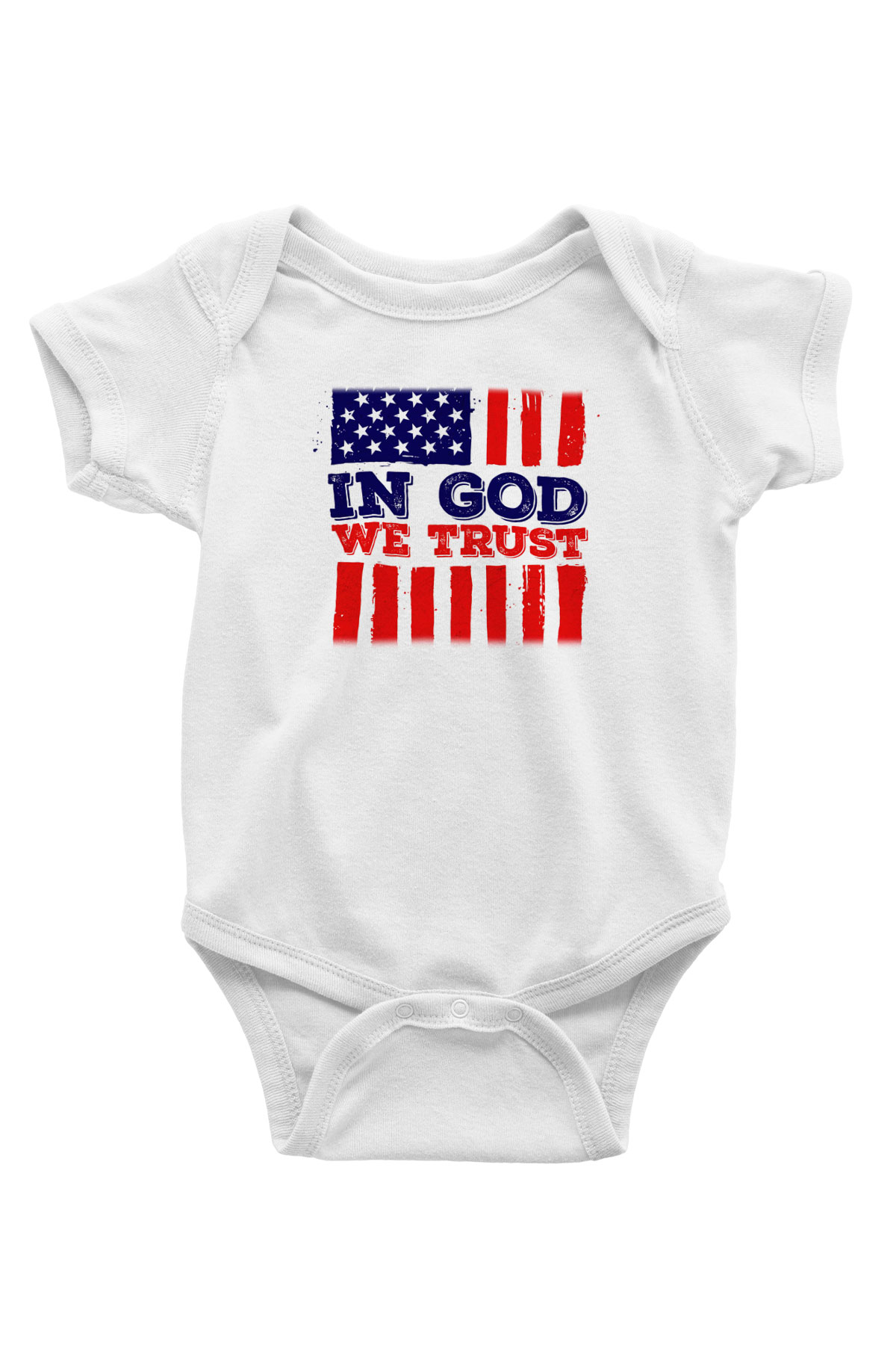 ABD Baskılı Beyaz Unisex Bebek Body - Zıbın