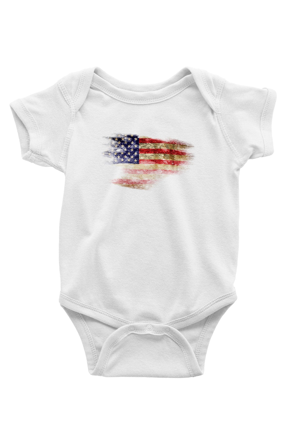 ABD Baskılı Beyaz Unisex Bebek Body - Zıbın